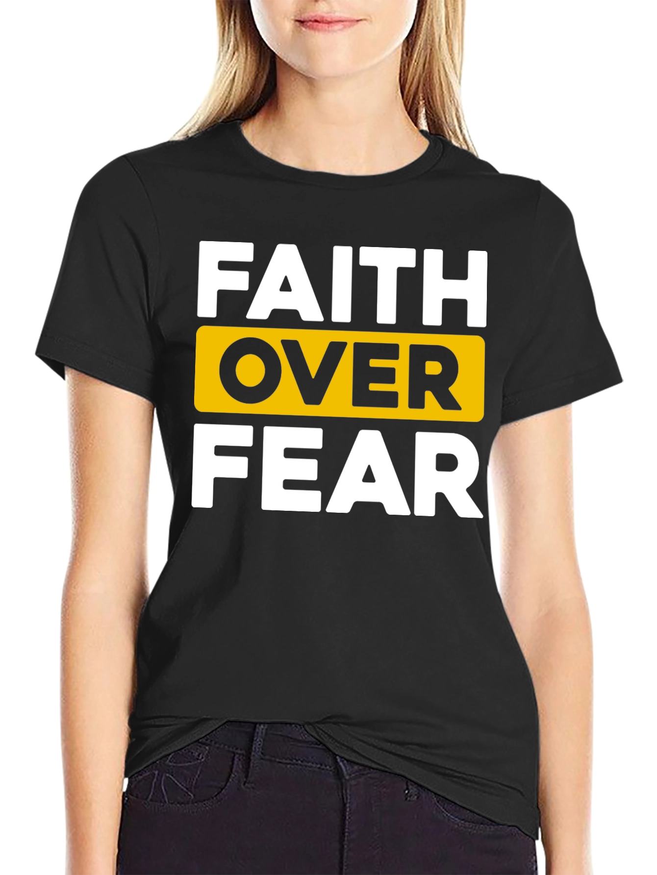 Faith Over Fear Graphic Tee - Black
