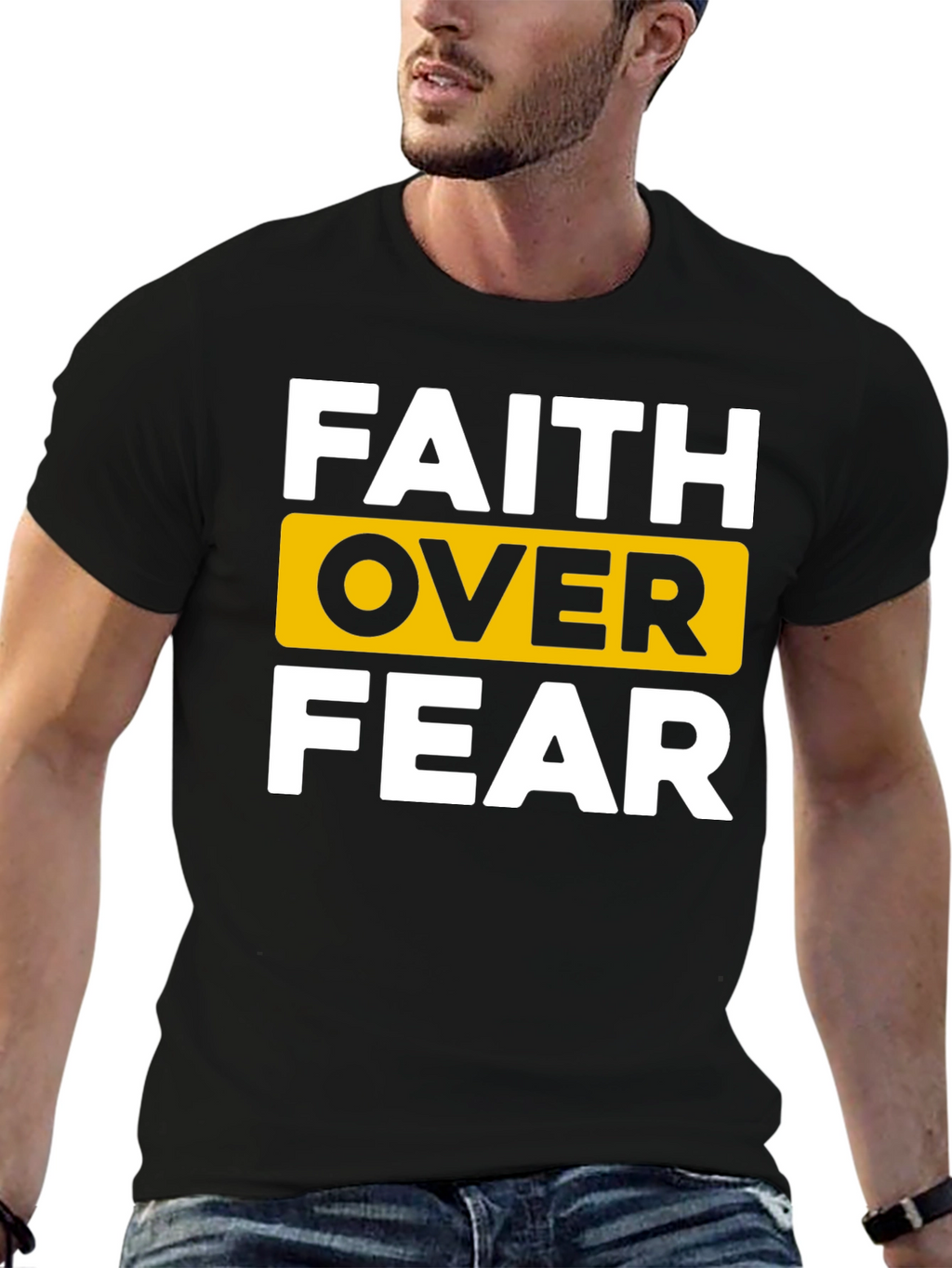Faith Over Fear Graphic Tee - Black