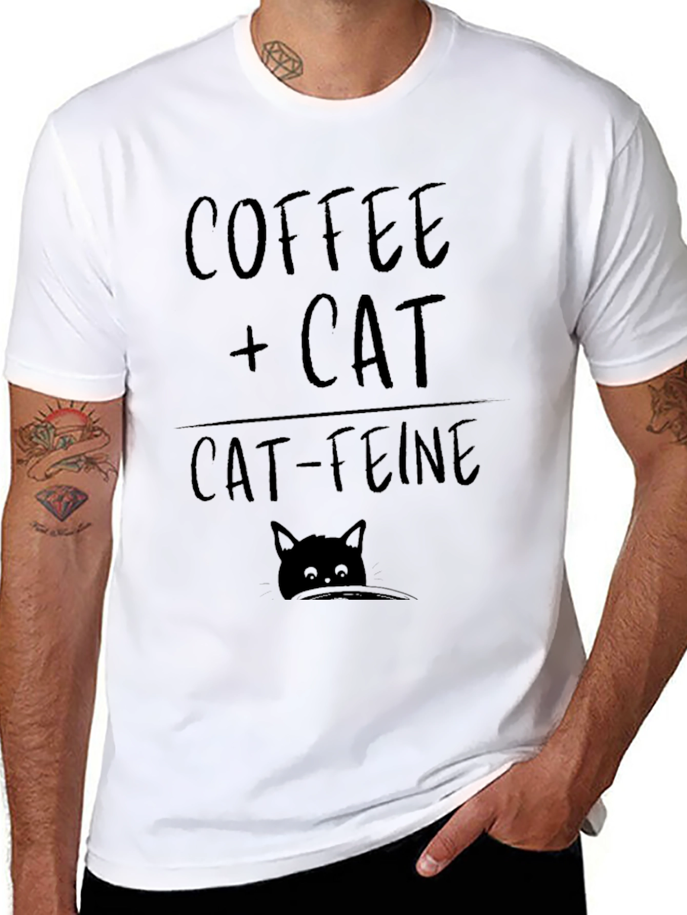 Coffee + Cat Cat-feine Graphic T-Shirt
