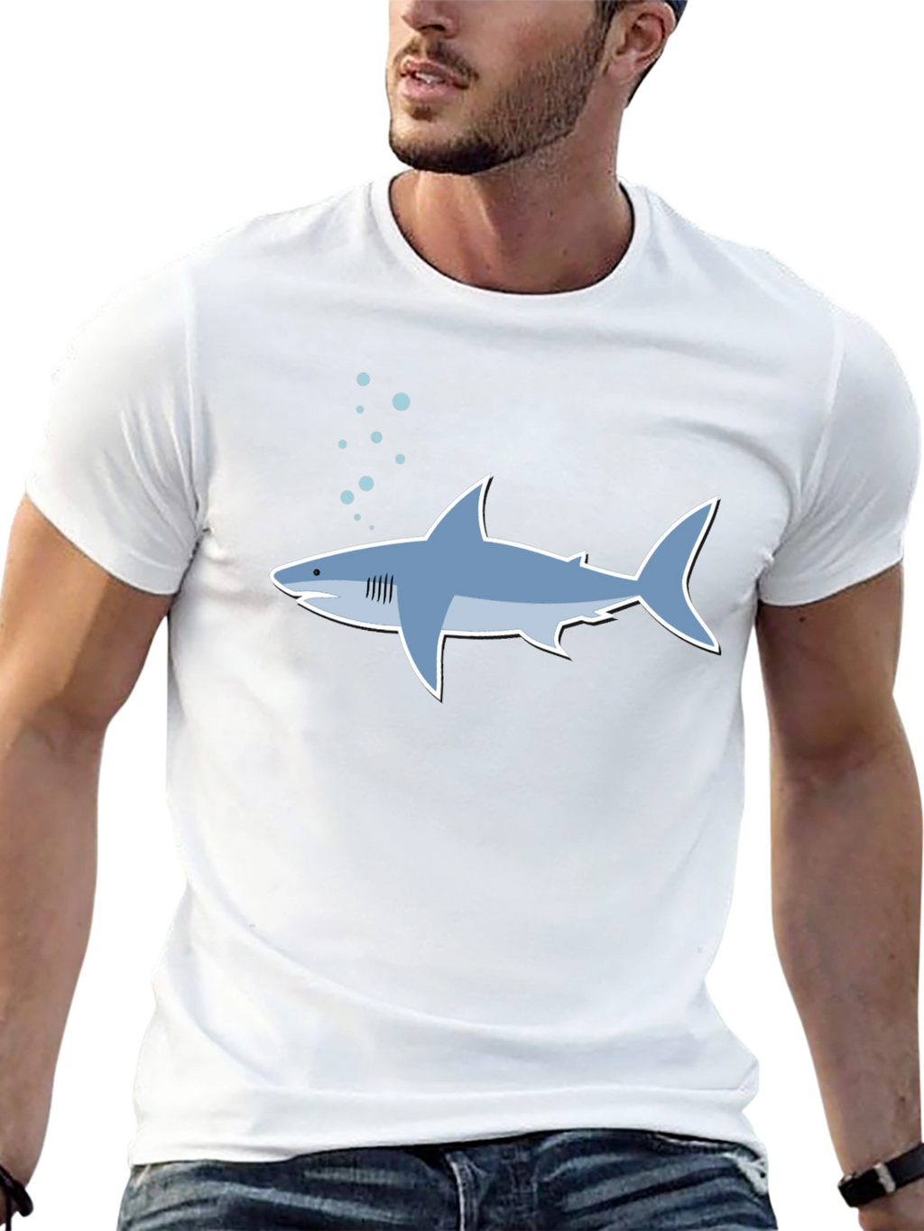 Shark Graphic Tee - Stylish Mens Black T-Shirt