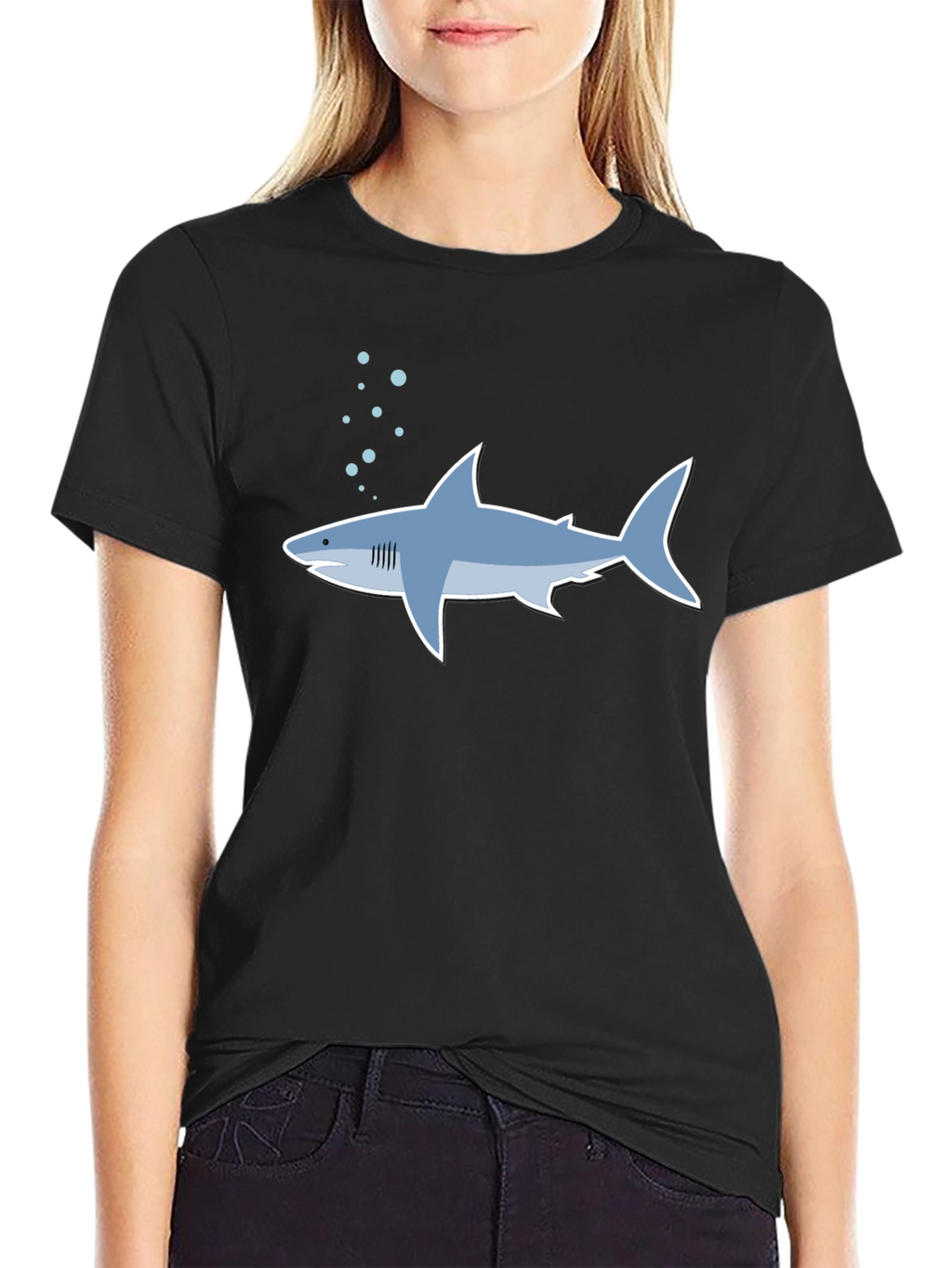 Shark Graphic Tee - Stylish Mens Black T-Shirt