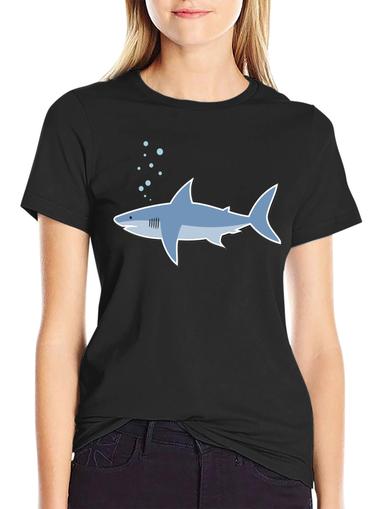 Shark Graphic Tee - Stylish Mens Black T-Shirt