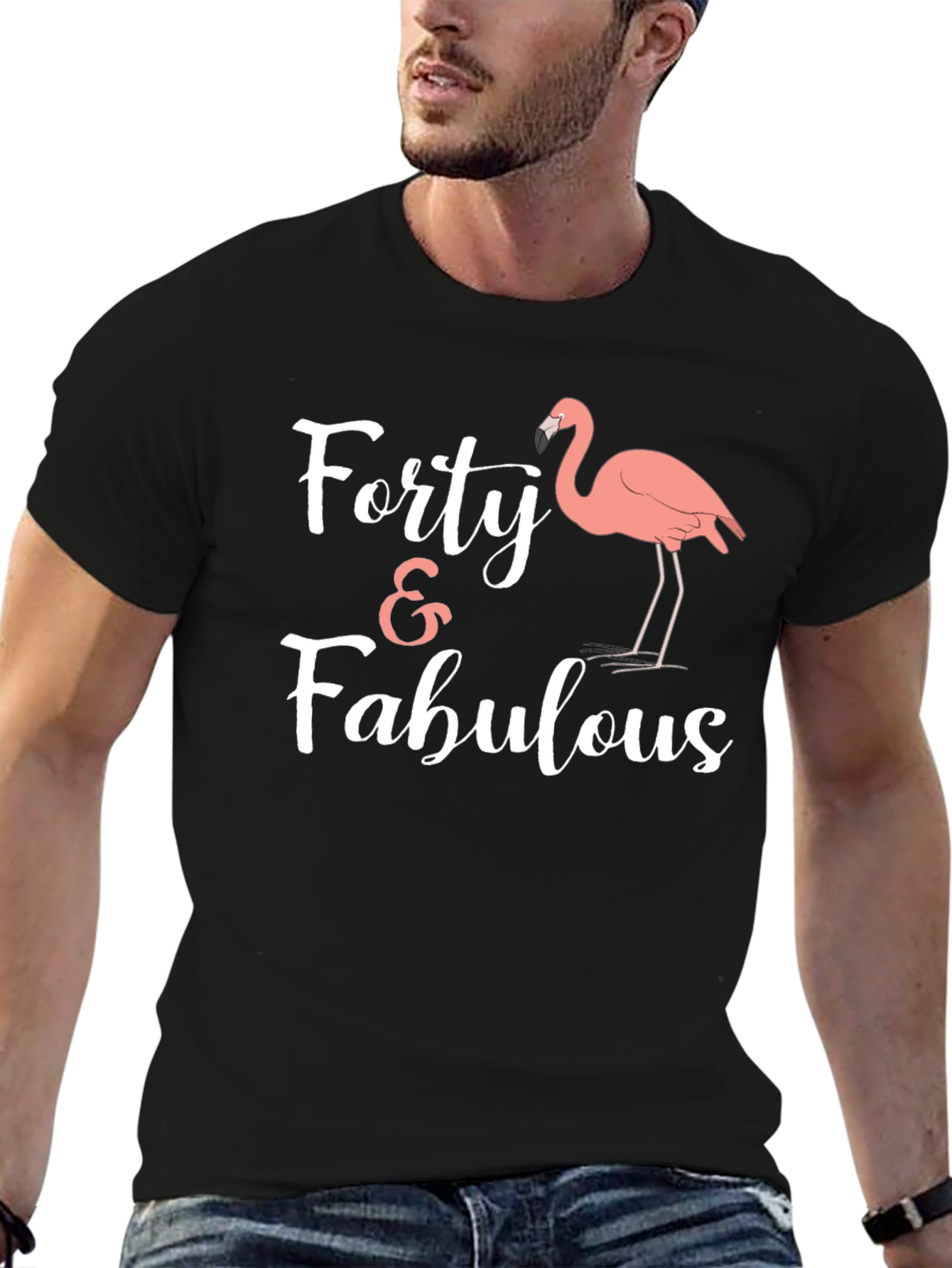 Forty & Fabulous Flamingo Graphic Tee