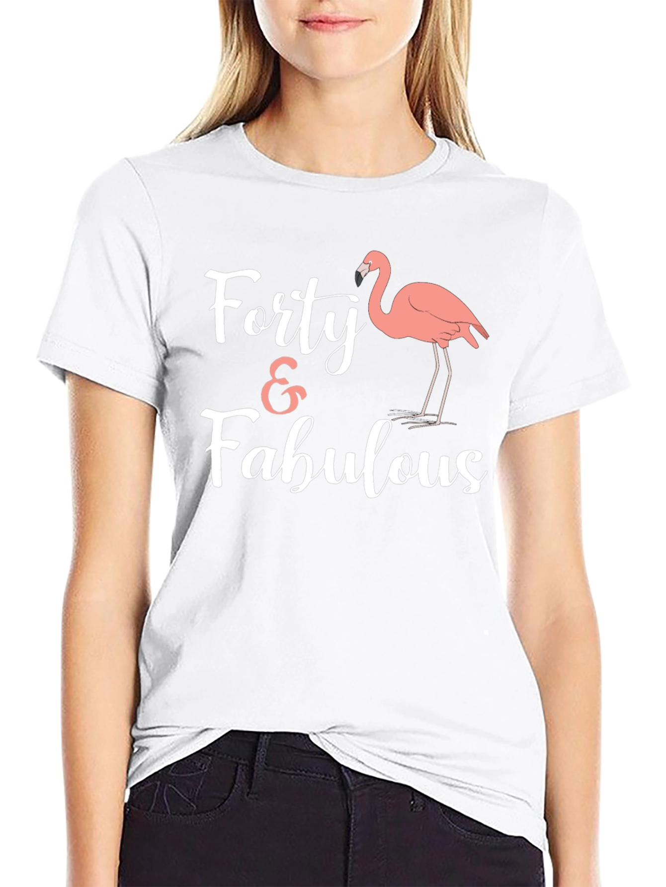 Forty & Fabulous Flamingo Graphic Tee