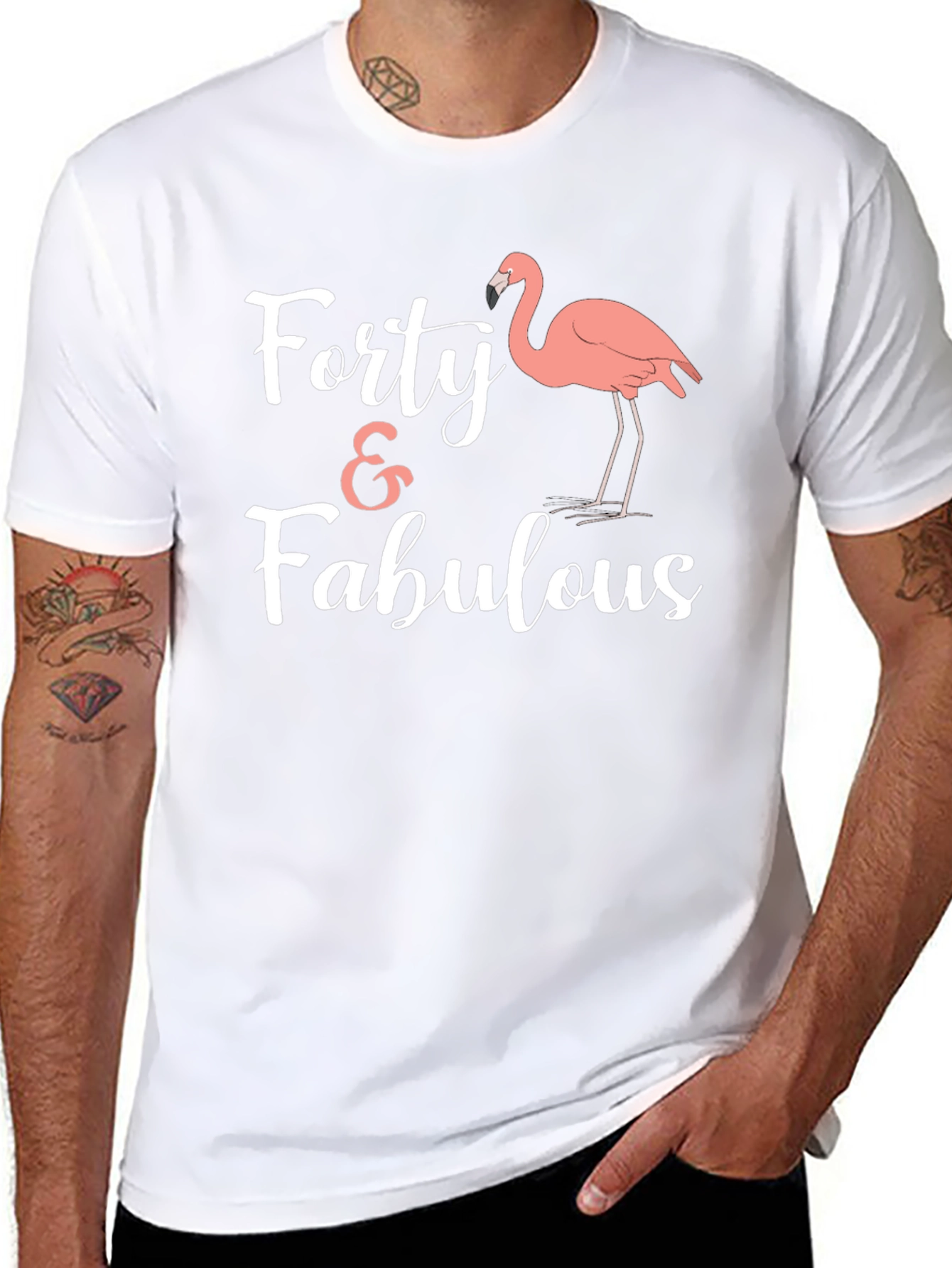 Forty & Fabulous Flamingo Graphic Tee