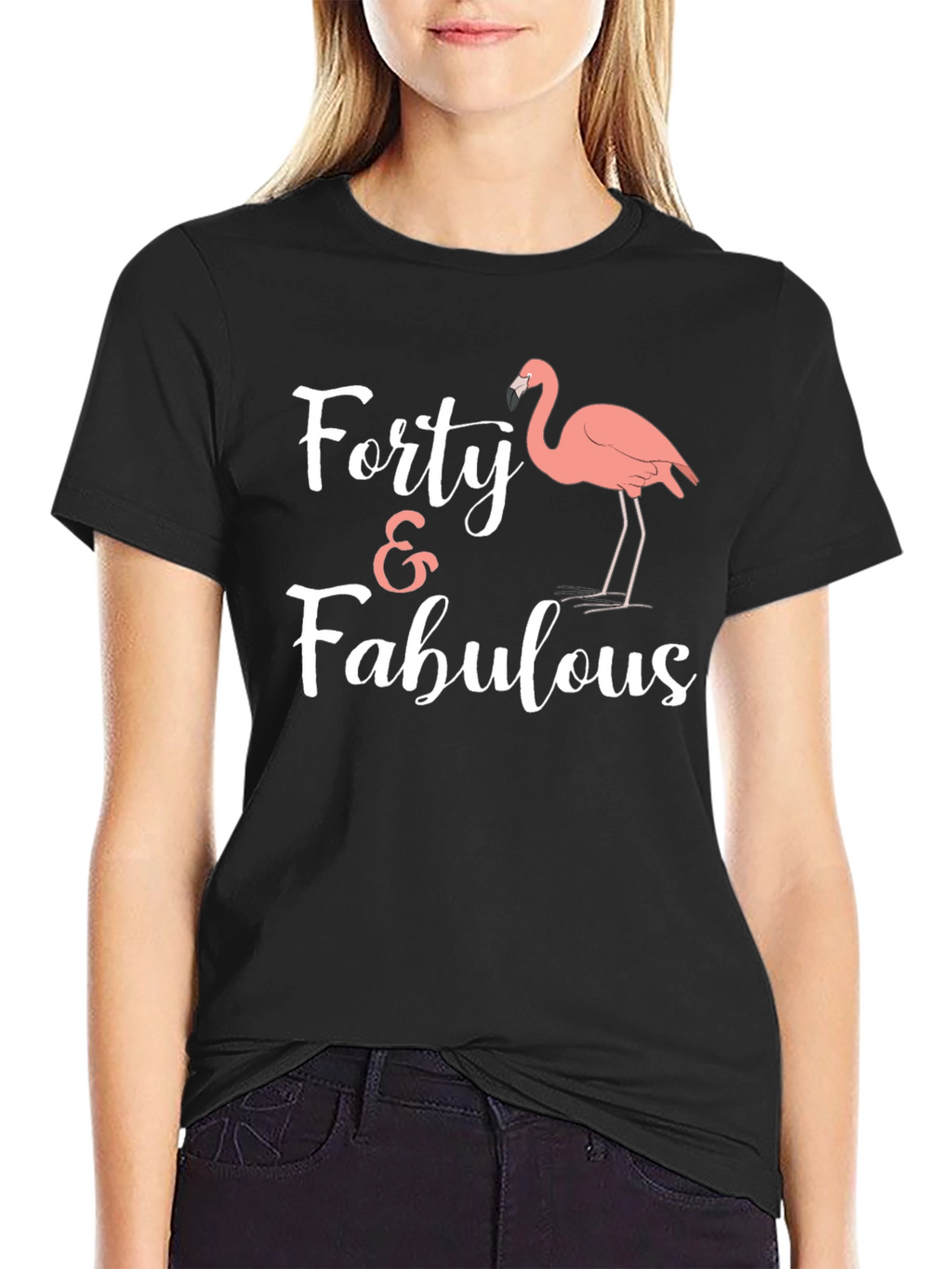Forty & Fabulous Flamingo Graphic Tee