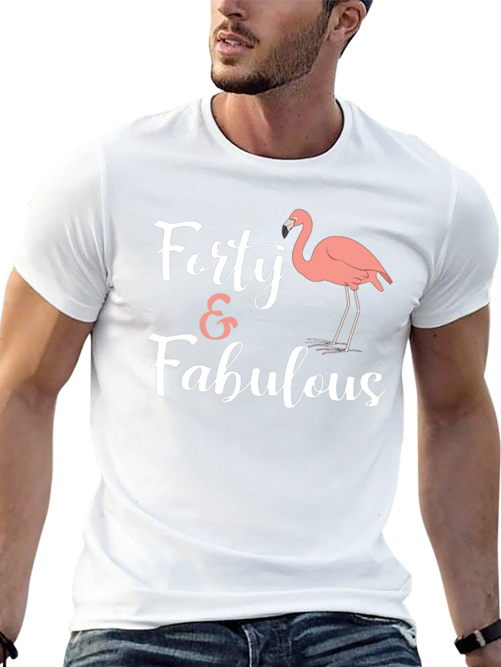 Forty & Fabulous Flamingo Graphic Tee