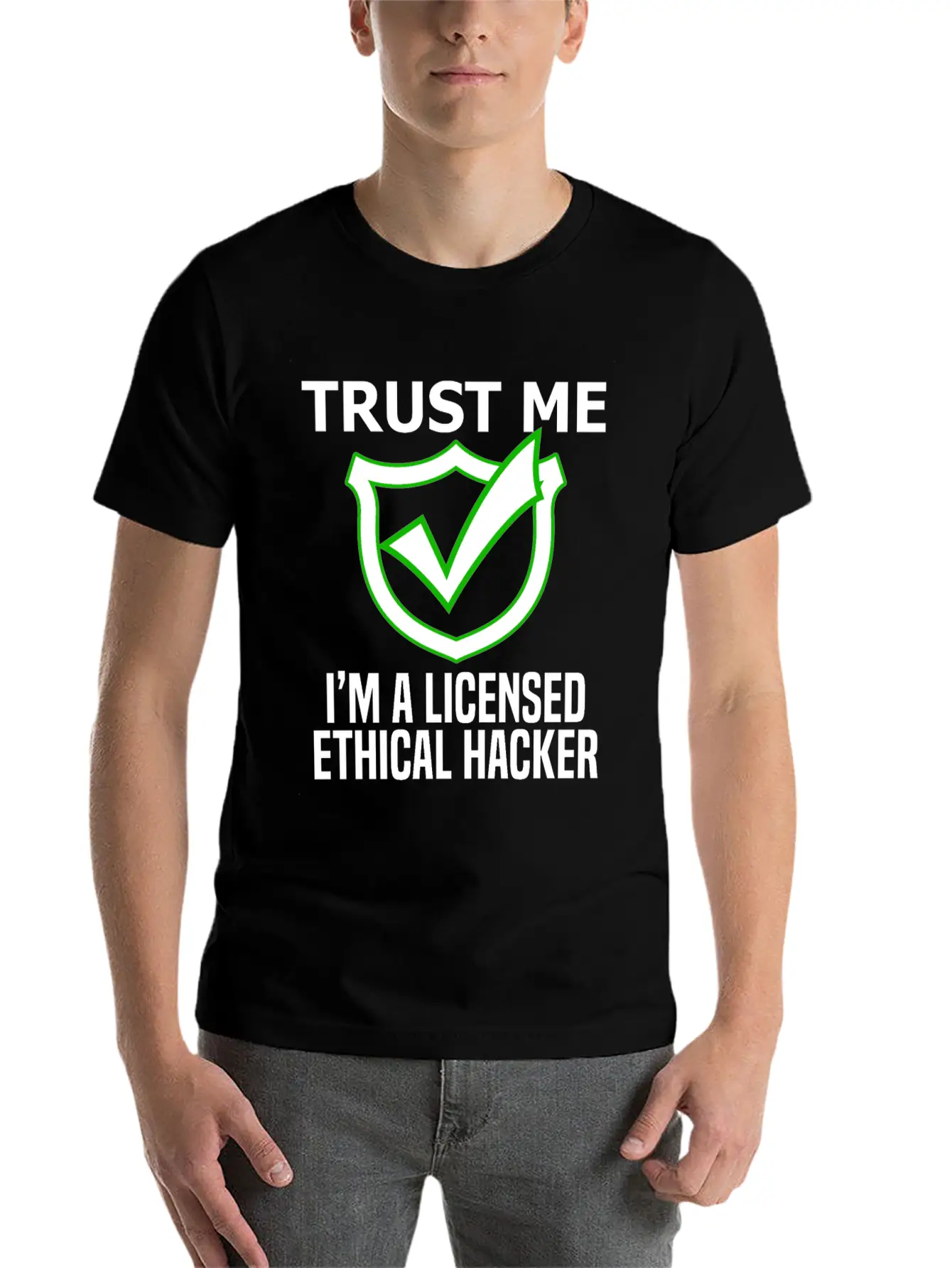 Cyber Hacker Trust Me I'm A Licensed Ethical Hacke Unisex Casual T-Shirt – Clean Design For Daily Comfort