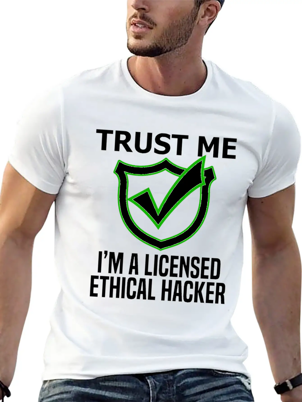 Cyber Hacker Trust Me I'm A Licensed Ethical Hacke Unisex Casual T-Shirt – Clean Design For Daily Comfort