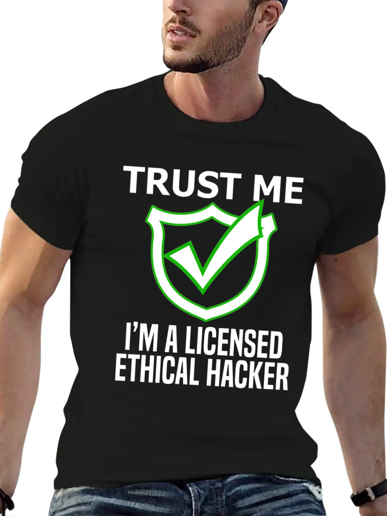Cyber Hacker Trust Me I'm A Licensed Ethical Hacke Unisex Casual T-Shirt – Clean Design For Daily Comfort