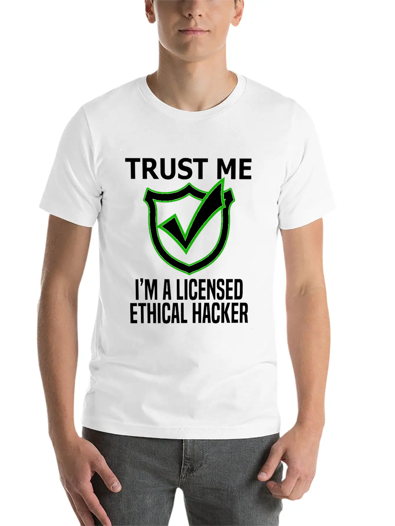 Cyber Hacker Trust Me I'm A Licensed Ethical Hacke Unisex Casual T-Shirt – Clean Design For Daily Comfort
