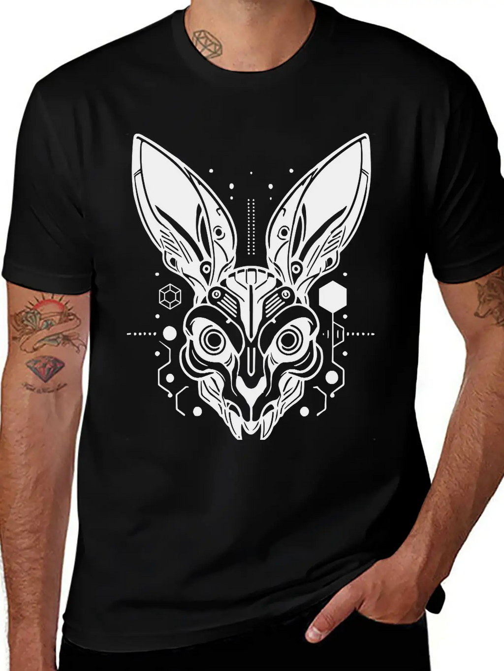 Cyber Rabbit Classic Fit Graphic Tee For Daily Comfort – Unisex Cotton Shirt
