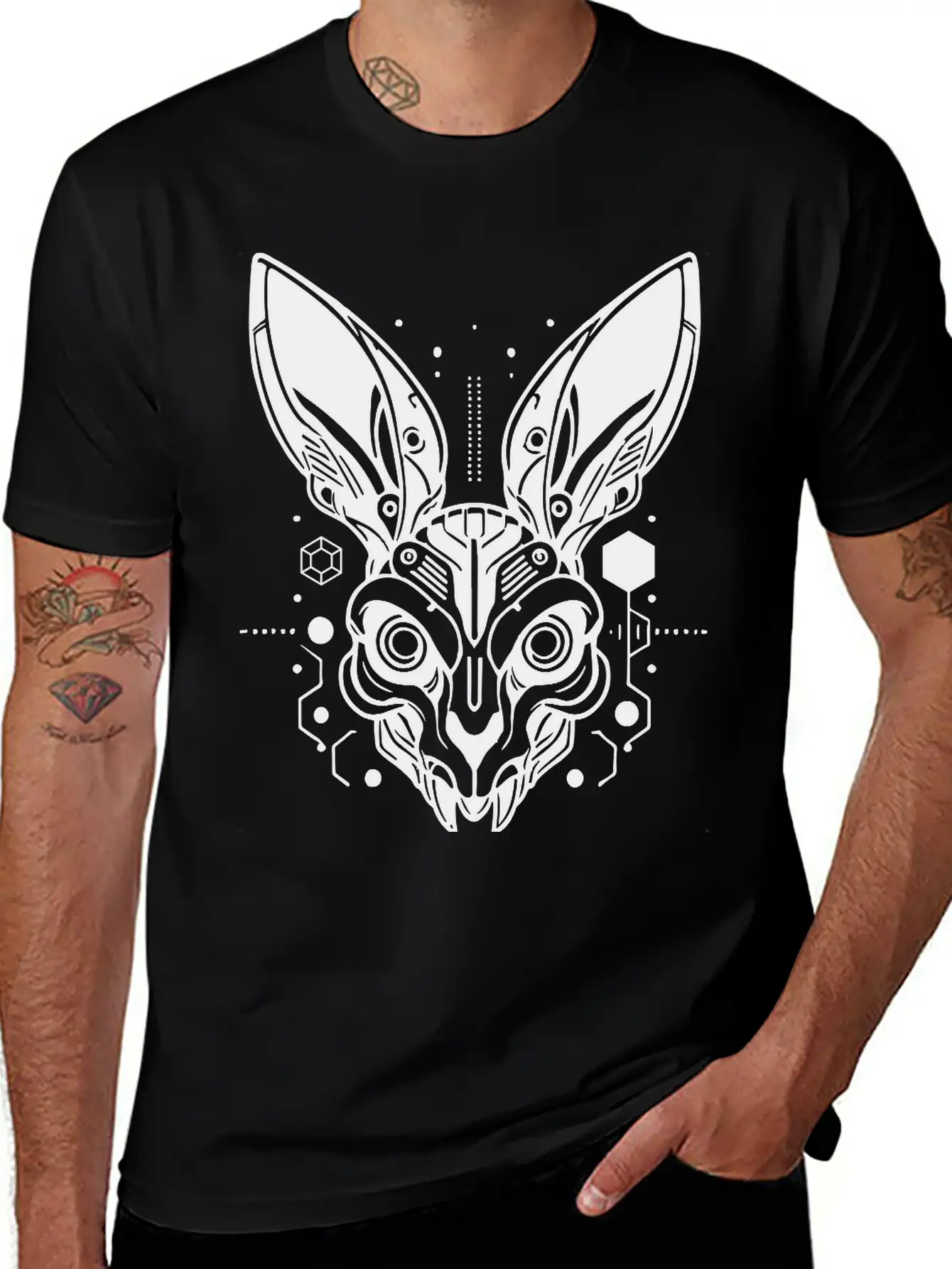Cyber Rabbit Classic Fit Graphic Tee For Daily Comfort – Unisex Cotton Shirt