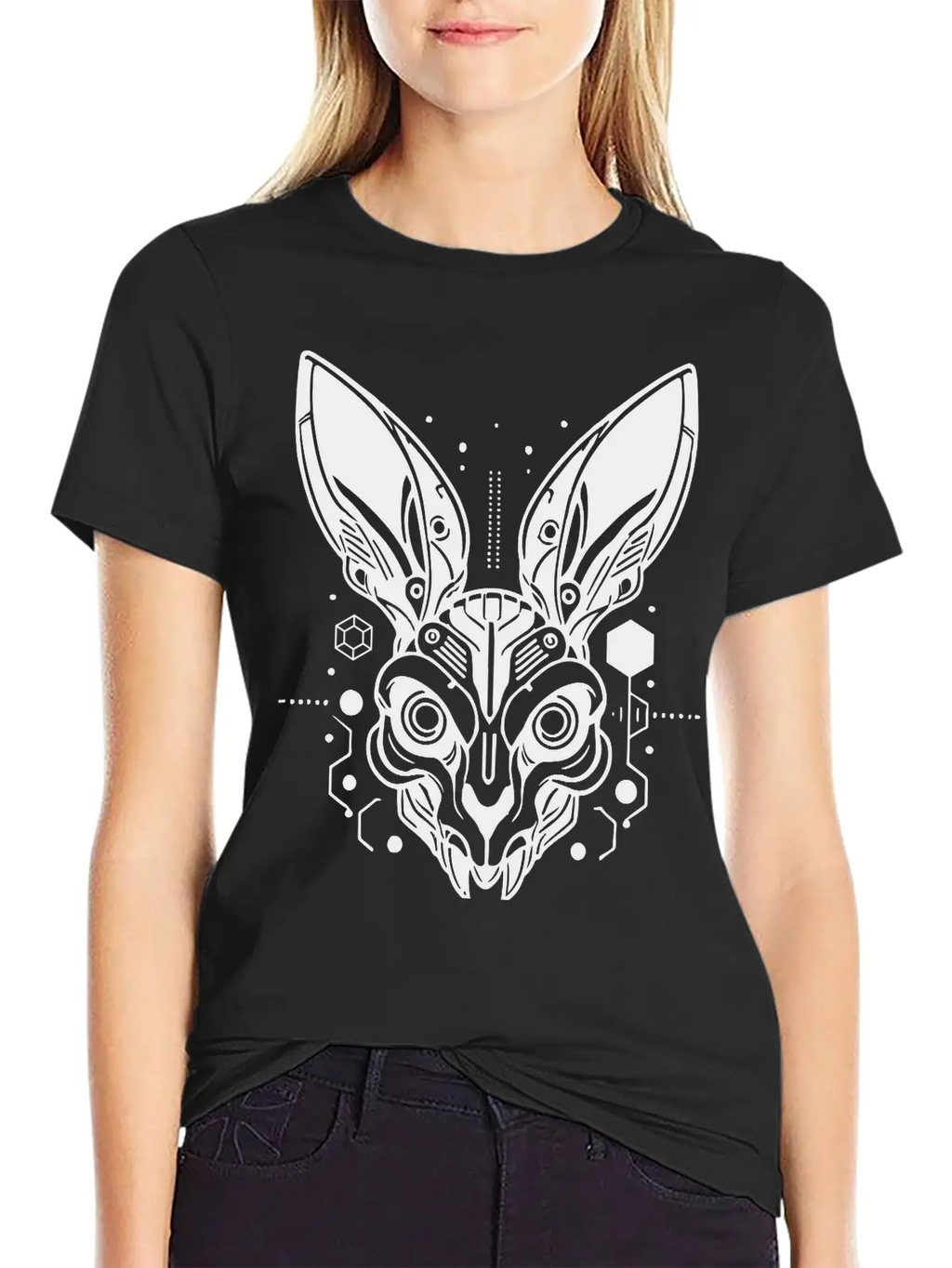Cyber Rabbit Classic Fit Graphic Tee For Daily Comfort – Unisex Cotton Shirt