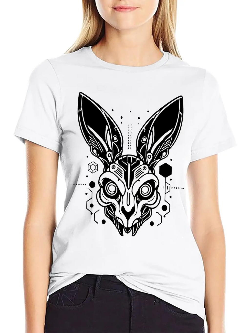 Cyber Rabbit Classic Fit Graphic Tee For Daily Comfort – Unisex Cotton Shirt