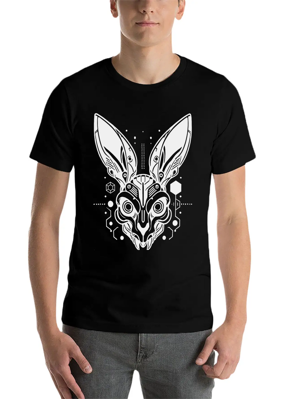 Cyber Rabbit Classic Fit Graphic Tee For Daily Comfort – Unisex Cotton Shirt