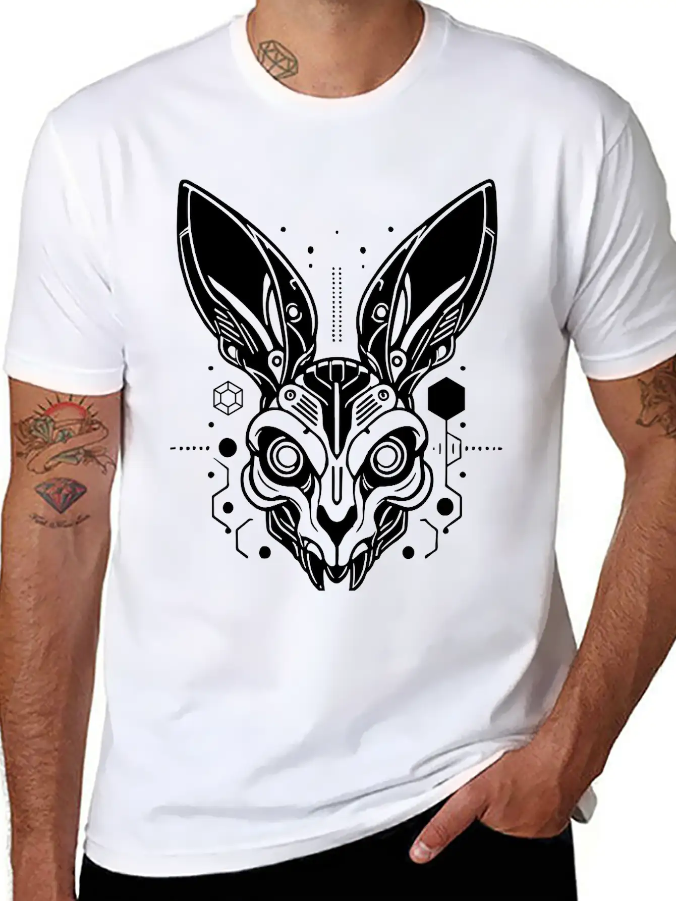 Cyber Rabbit Classic Fit Graphic Tee For Daily Comfort – Unisex Cotton Shirt