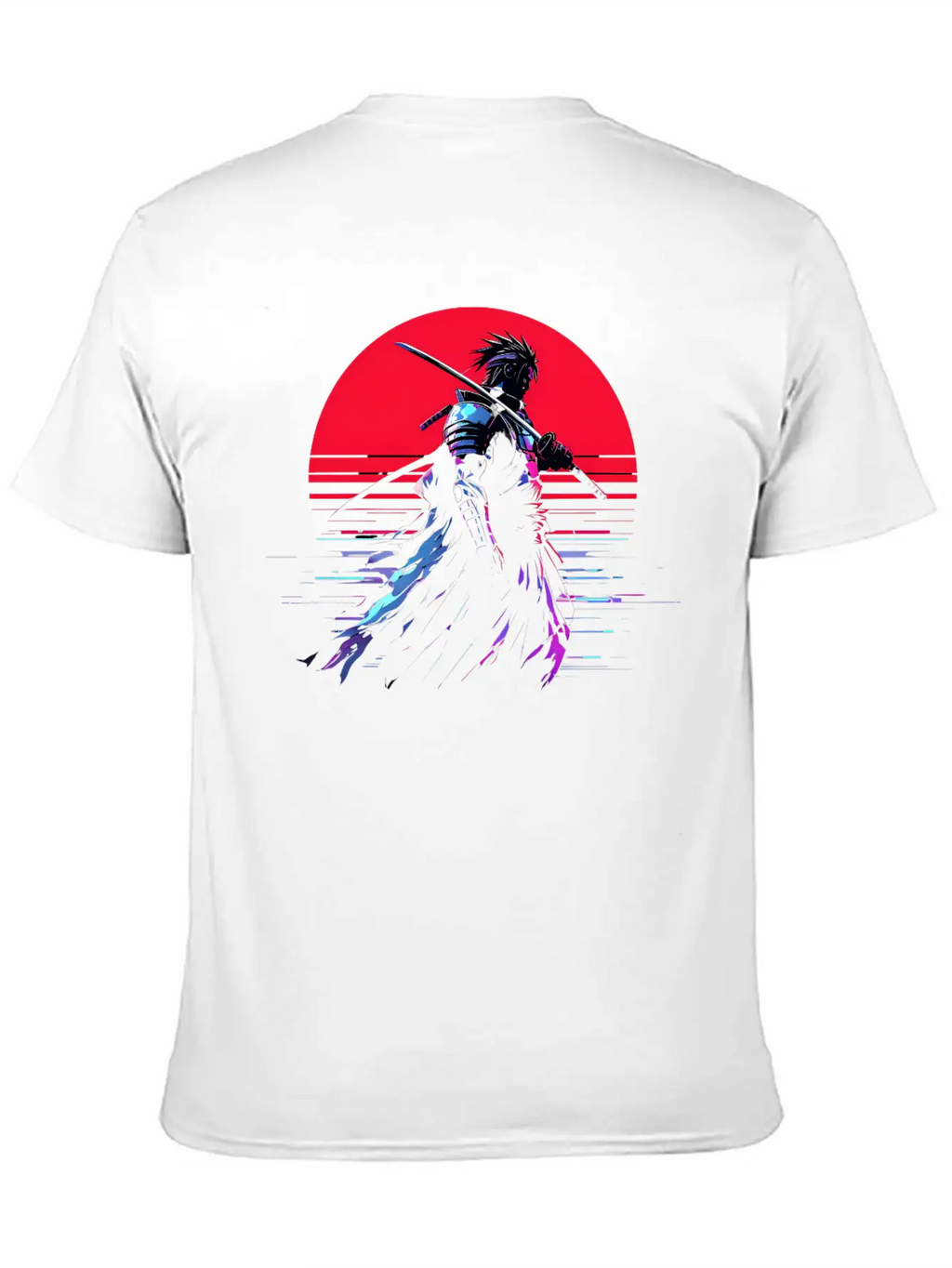 Cyberpunk Samurai Warrior Under Neon Moon Unisex Casual T-Shirt – Clean Design For Daily Comfort