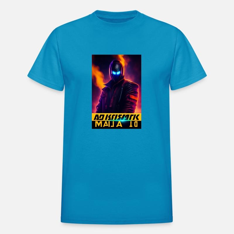 Cyberpunk Skull Guitarist Desert Rain