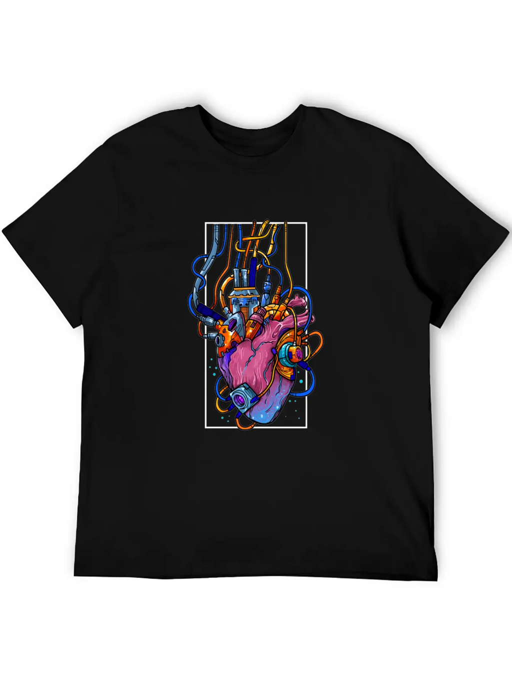 Cyborg Robot Heart Vaporwave Futuristic Cyberpunk Unisex Casual T-Shirt – Clean Design For Daily Comfort