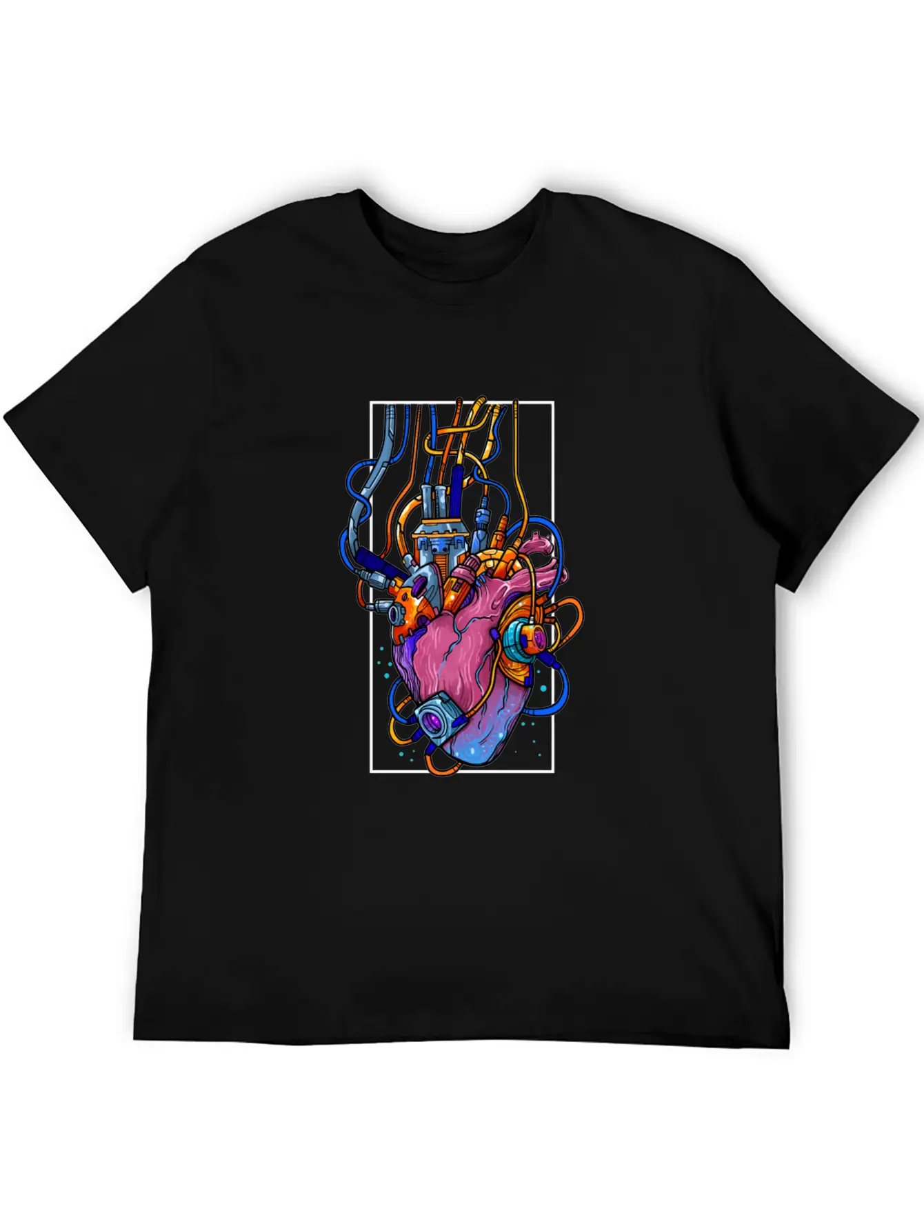 Cyborg Robot Heart Vaporwave Futuristic Cyberpunk Unisex Casual T-Shirt – Clean Design For Daily Comfort