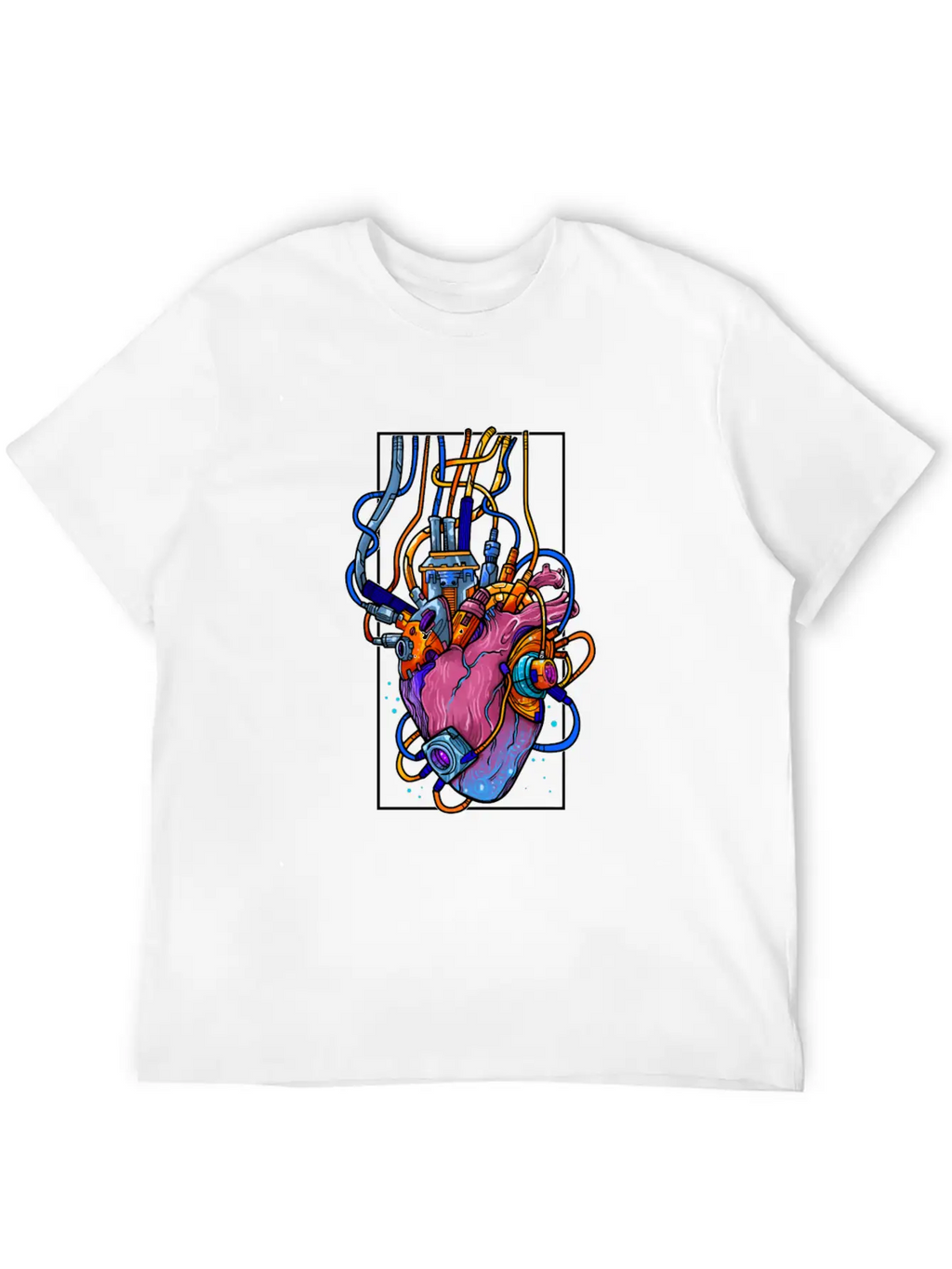 Cyborg Robot Heart Vaporwave Futuristic Cyberpunk Unisex Casual T-Shirt – Clean Design For Daily Comfort