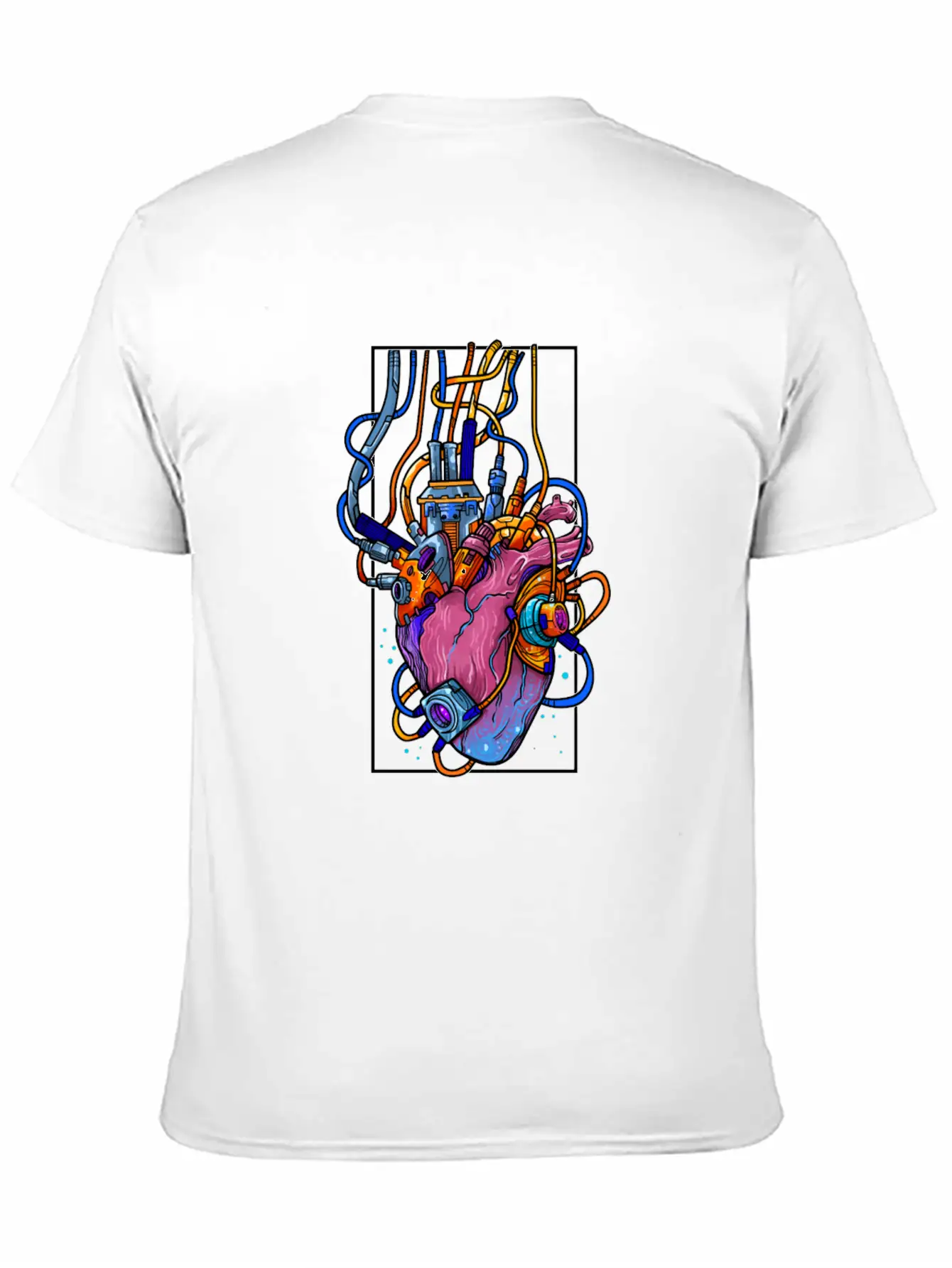 Cyborg Robot Heart Vaporwave Futuristic Cyberpunk Unisex Casual T-Shirt – Clean Design For Daily Comfort