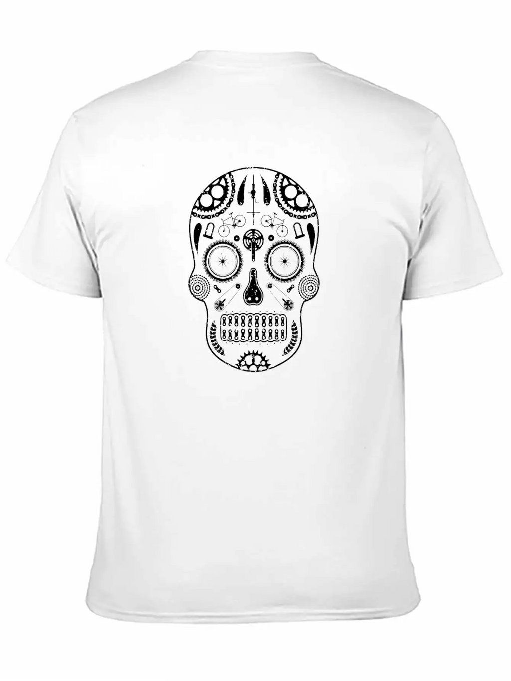 Cycling Cycle Skull Parts Funny Unisex Short Sleeve Soft Cotton T-Shirt – Casual Everyday Wear