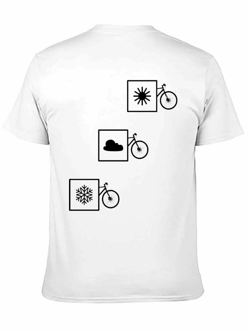 Cycling In Any Weather: Sun, Cloud, Snow Casual Graphic T-Shirt – Simple And Comfortable Daily Wear