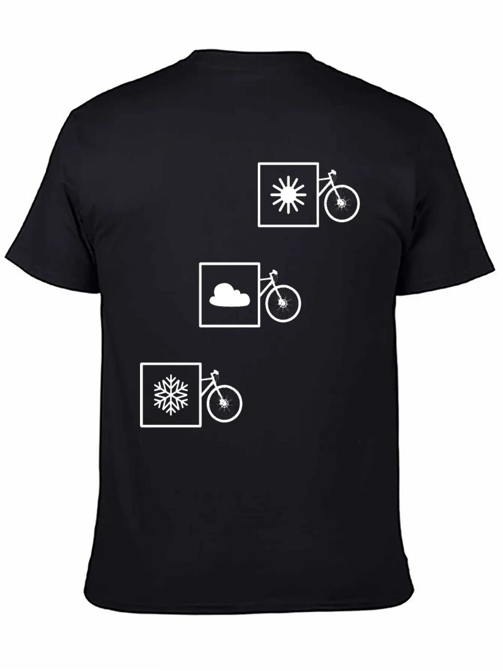Cycling In Any Weather: Sun, Cloud, Snow Casual Graphic T-Shirt – Simple And Comfortable Daily Wear