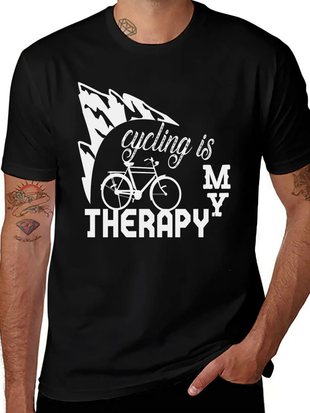 Cycling Is My Therapy Stylish Everyday T-Shirt – Unisex Basic Cotton Tee