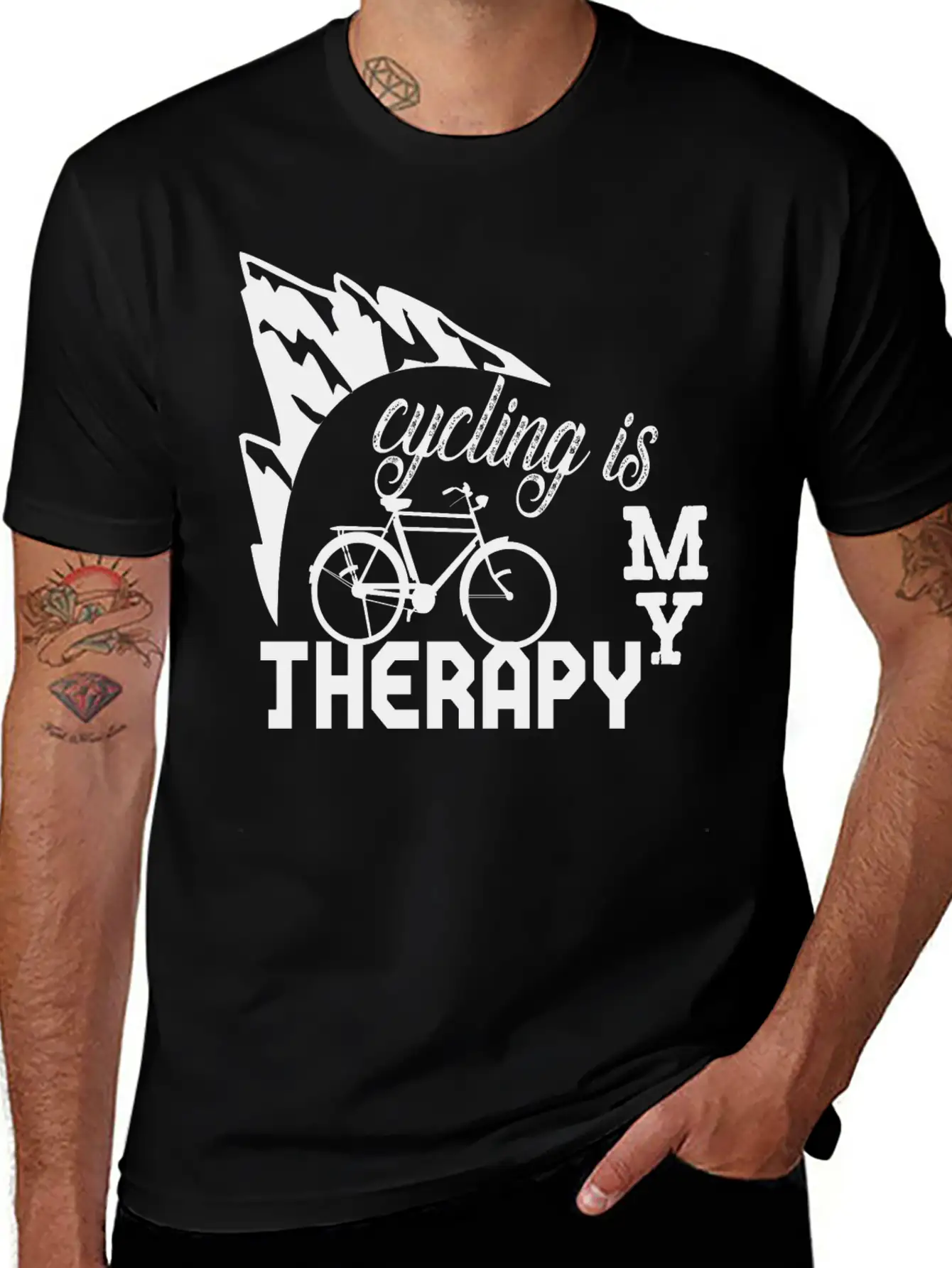 Cycling Is My Therapy Stylish Everyday T-Shirt – Unisex Basic Cotton Tee