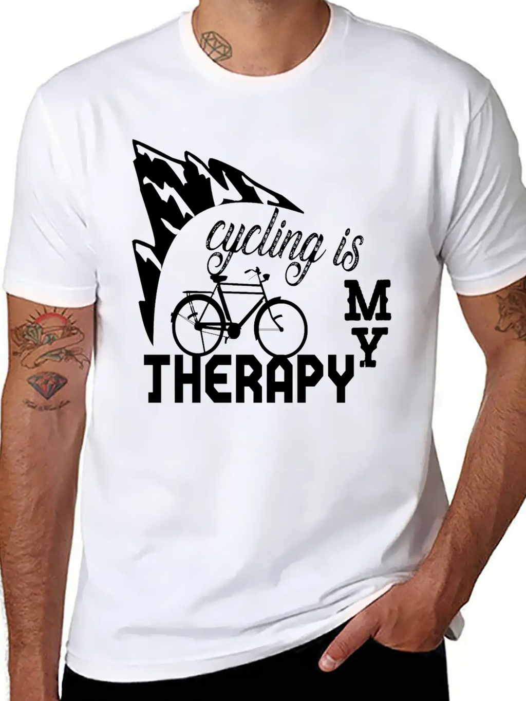 Cycling Is My Therapy Stylish Everyday T-Shirt – Unisex Basic Cotton Tee