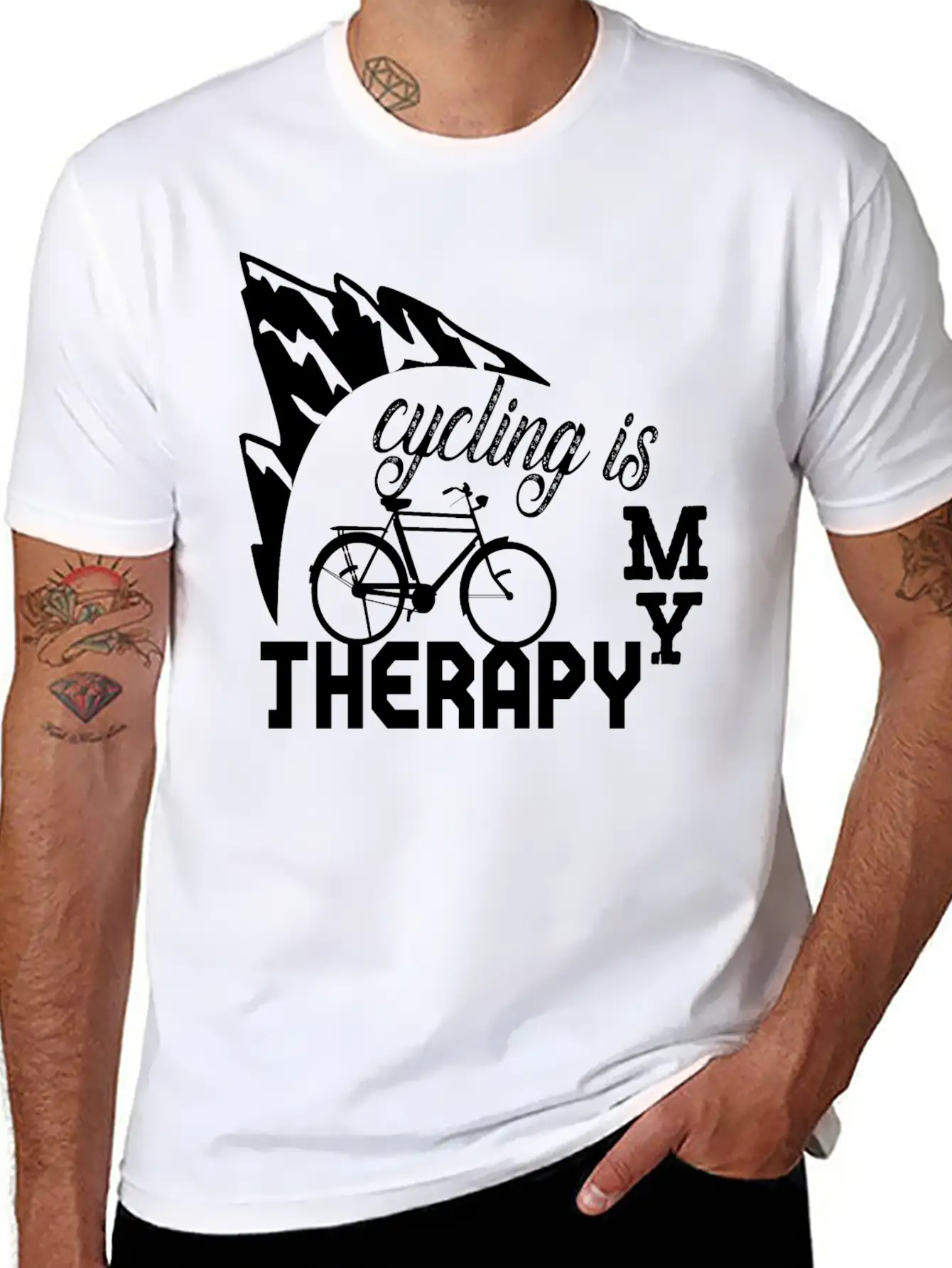 Cycling Is My Therapy Stylish Everyday T-Shirt – Unisex Basic Cotton Tee