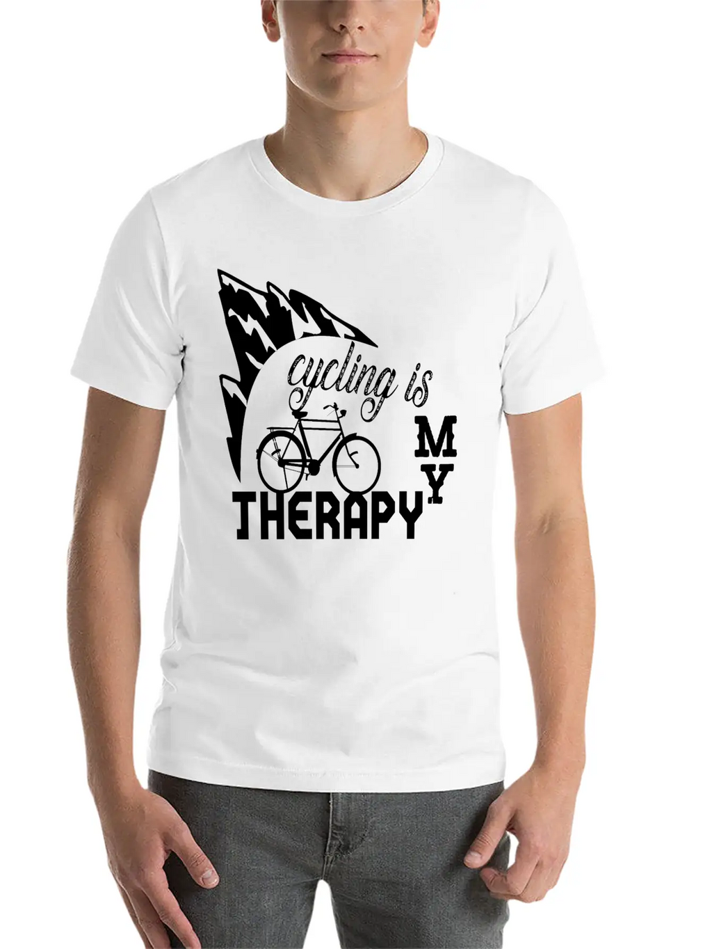 Cycling Is My Therapy Stylish Everyday T-Shirt – Unisex Basic Cotton Tee