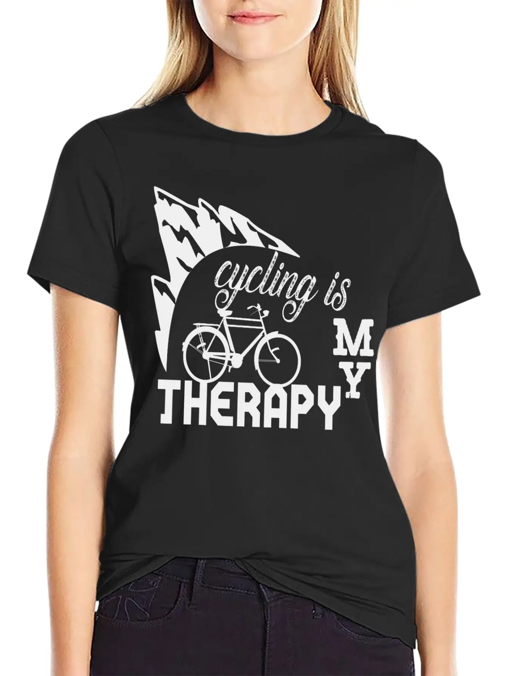 Cycling Is My Therapy Stylish Everyday T-Shirt – Unisex Basic Cotton Tee
