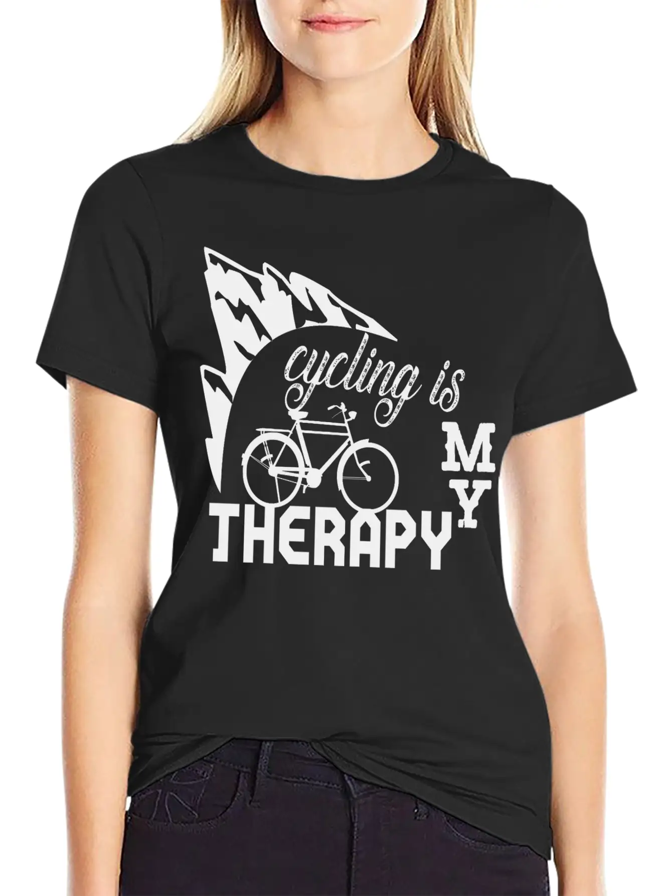 Cycling Is My Therapy Stylish Everyday T-Shirt – Unisex Basic Cotton Tee