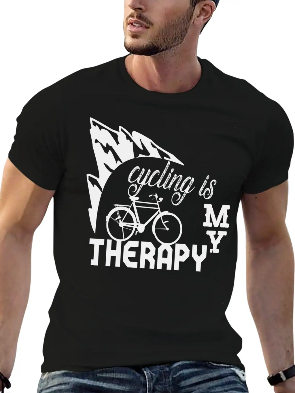 Cycling Is My Therapy Stylish Everyday T-Shirt – Unisex Basic Cotton Tee