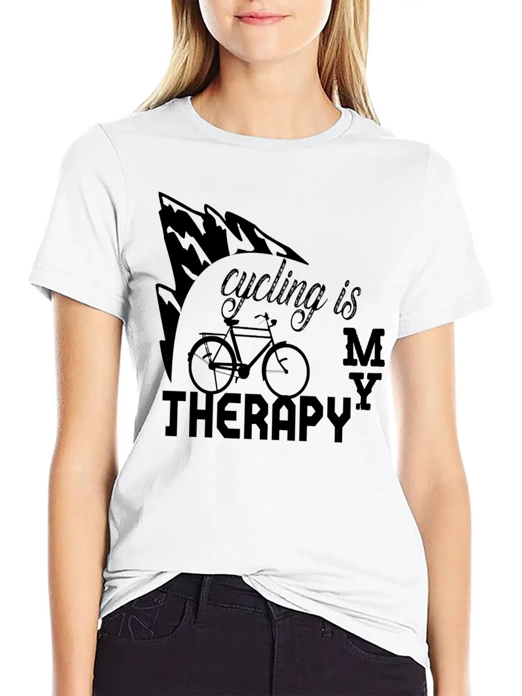 Cycling Is My Therapy Stylish Everyday T-Shirt – Unisex Basic Cotton Tee