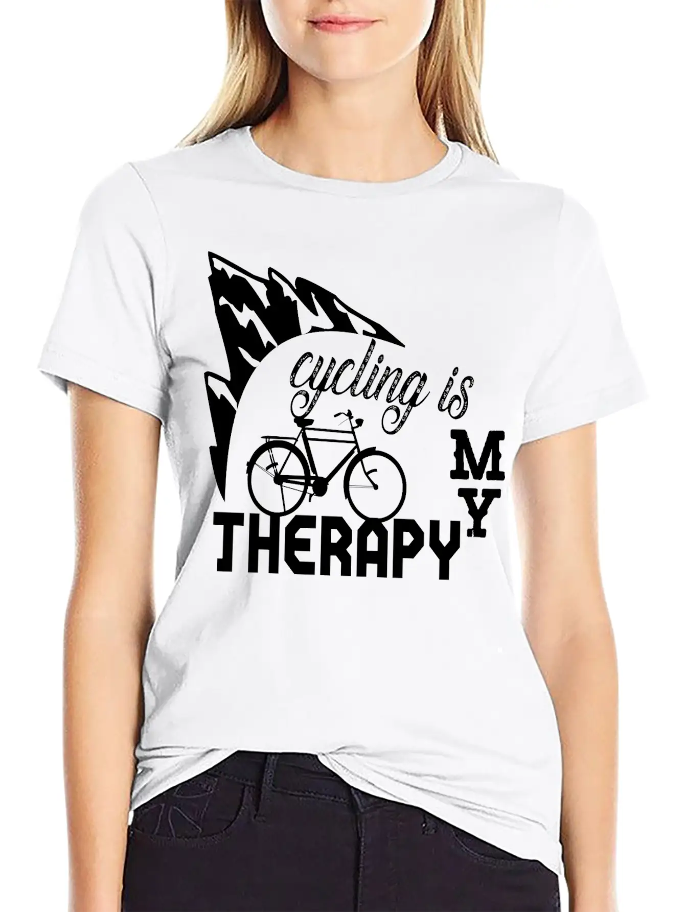 Cycling Is My Therapy Stylish Everyday T-Shirt – Unisex Basic Cotton Tee