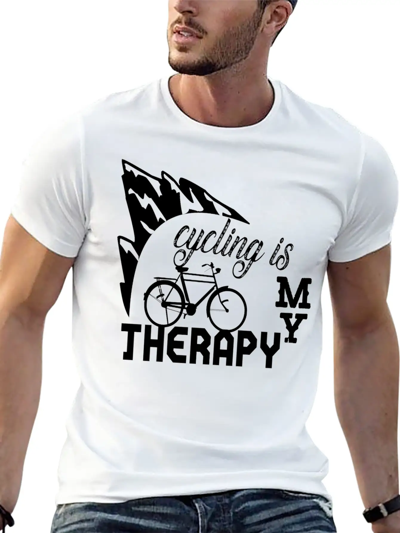 Cycling Is My Therapy Stylish Everyday T-Shirt – Unisex Basic Cotton Tee