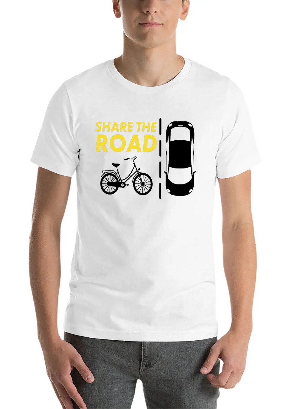 Cycling - Share The Road Mountain Bike - Awareness Essential Cotton Tee For Daily Outfits – Unisex Style