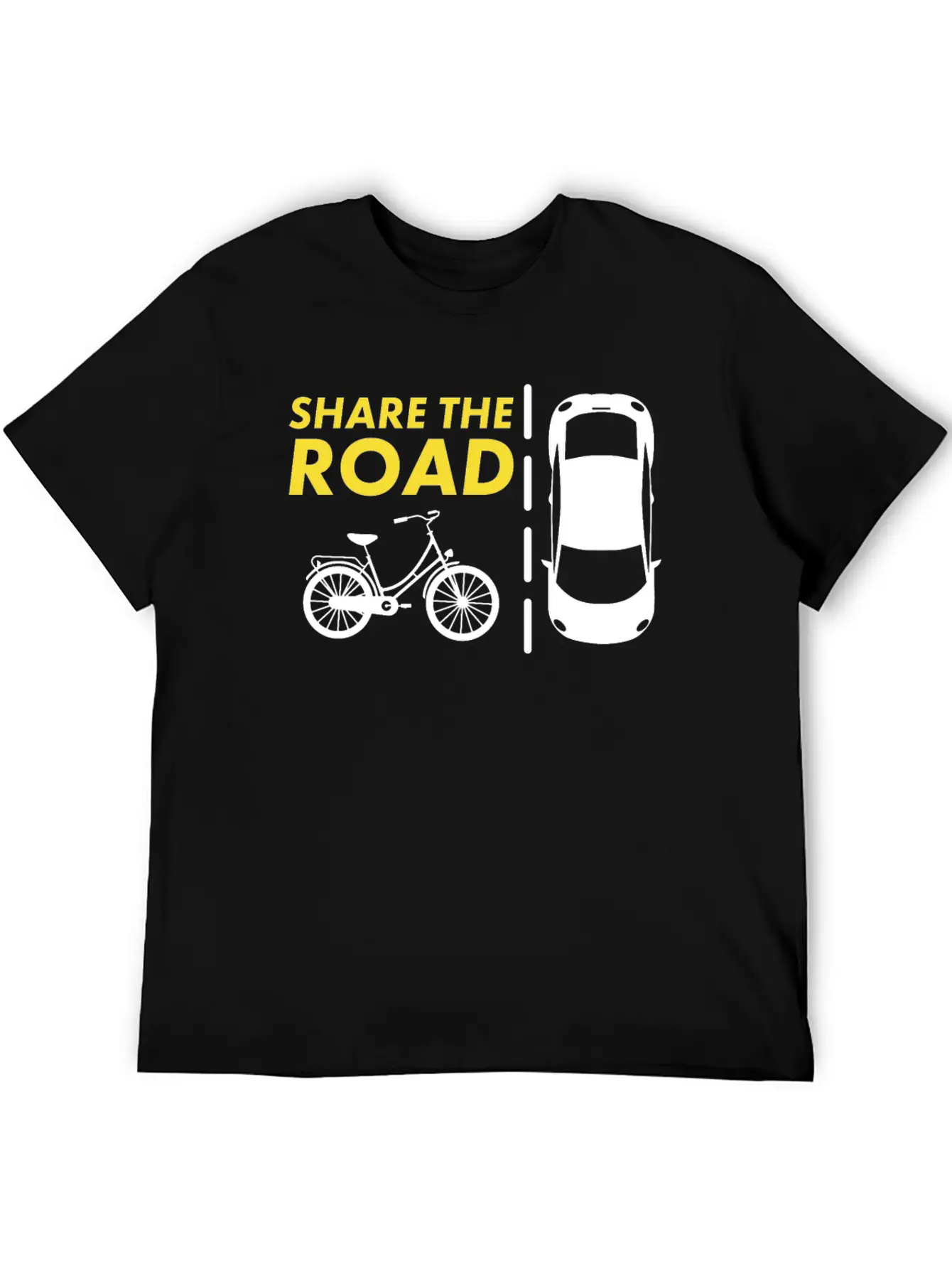 Cycling - Share The Road Mountain Bike - Awareness Essential Cotton Tee For Daily Outfits – Unisex Style