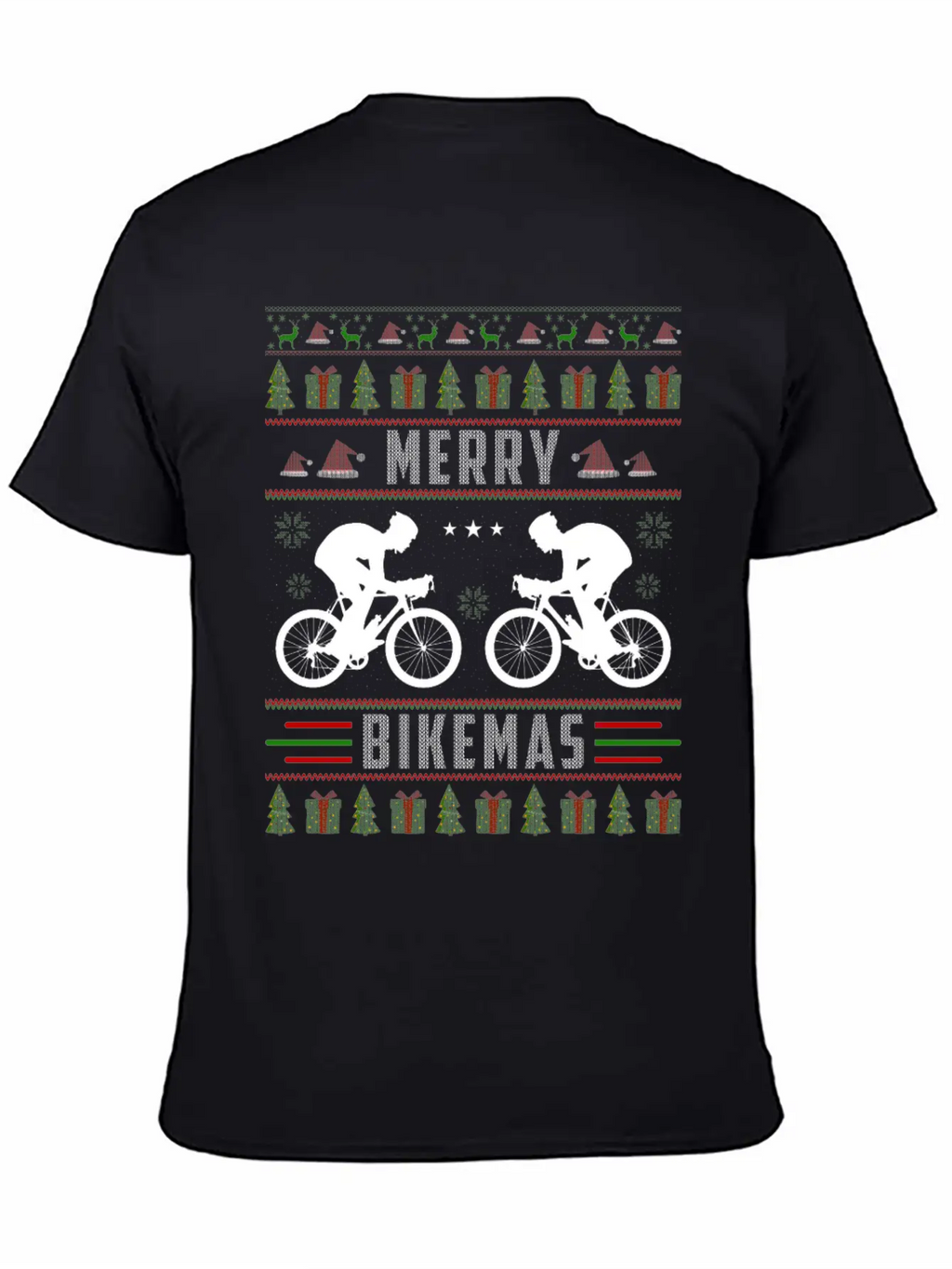 Cycling Ugly Christmas Sweater Unisex Short Sleeve Soft Cotton T-Shirt – Casual Everyday Wear