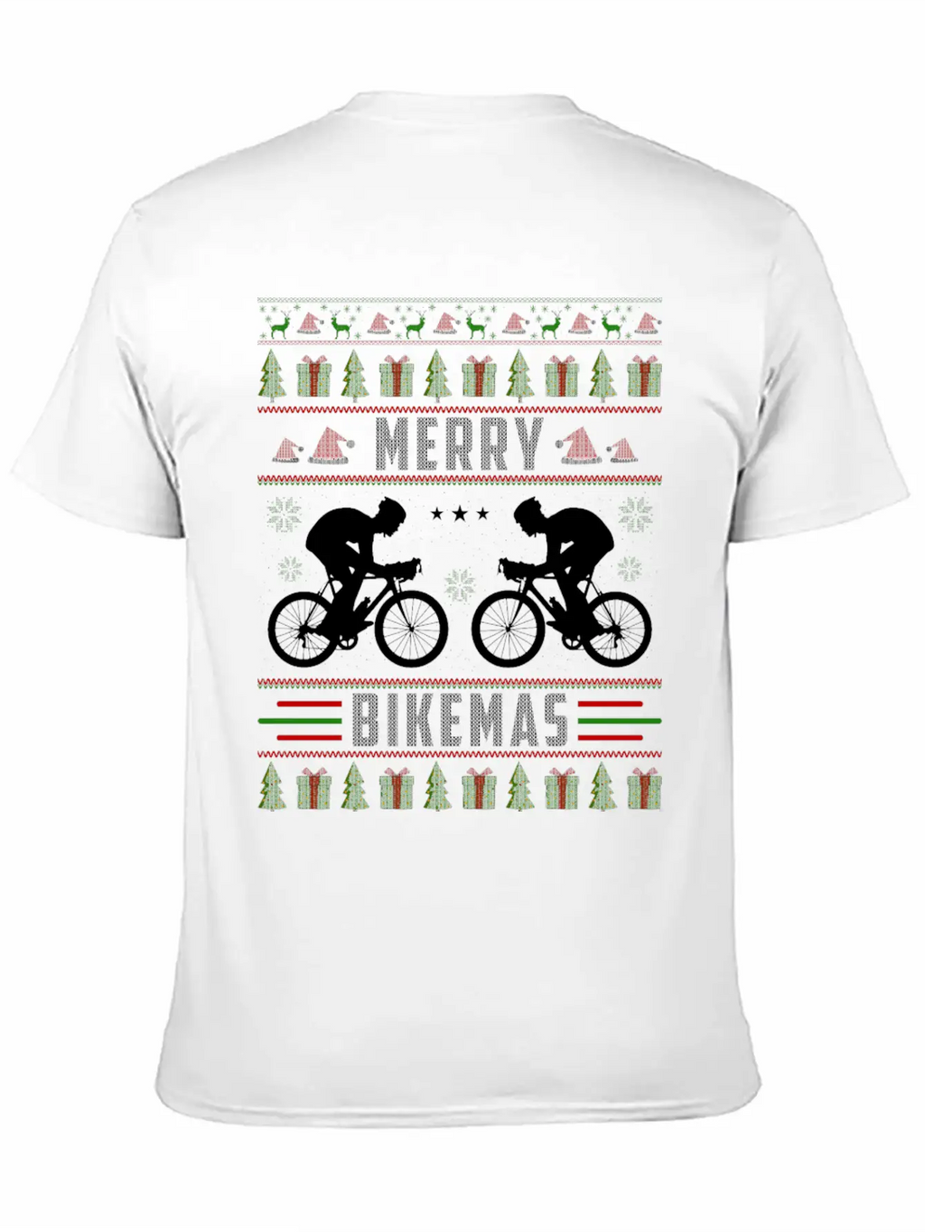 Cycling Ugly Christmas Sweater Unisex Short Sleeve Soft Cotton T-Shirt – Casual Everyday Wear