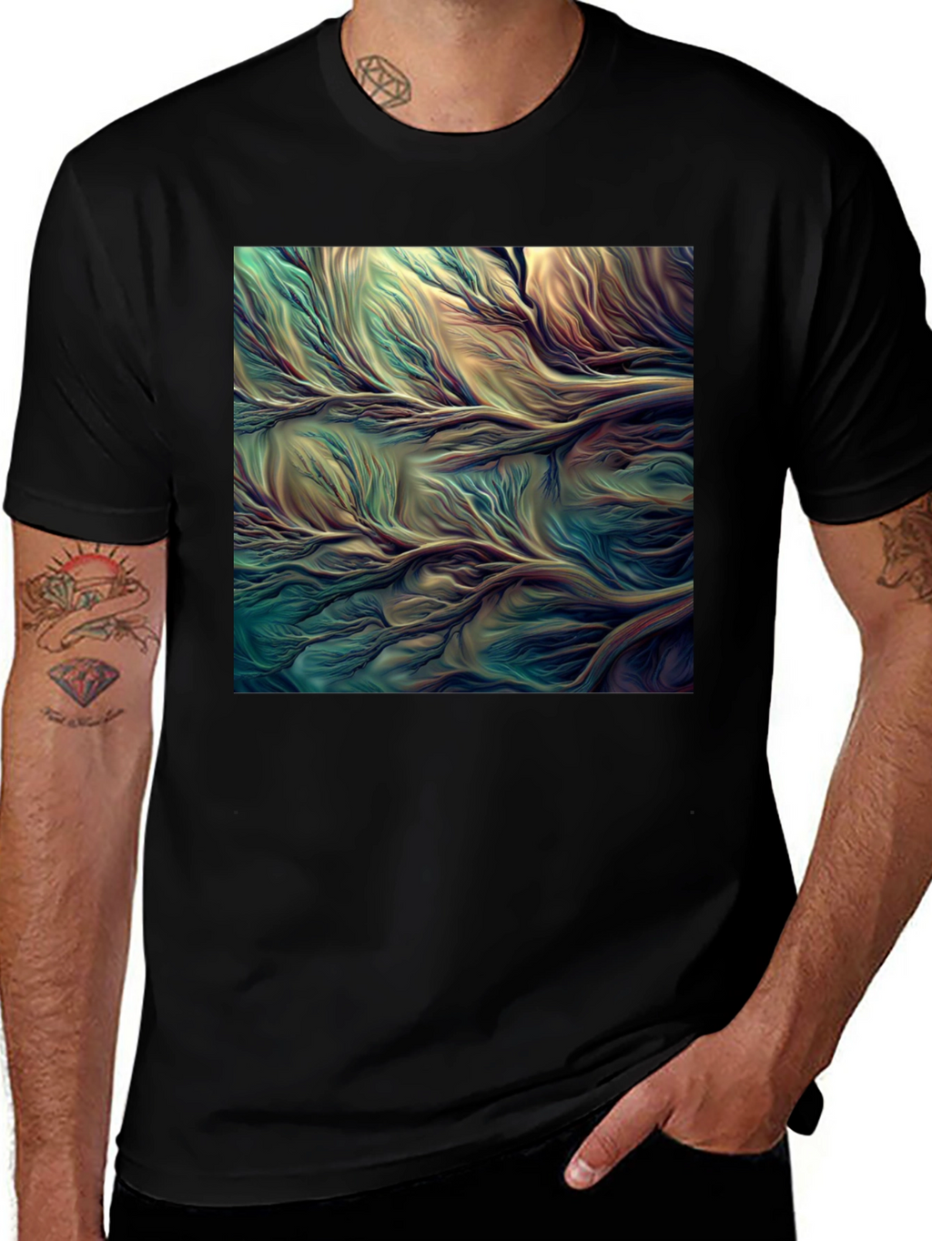 Abstract Flowing River T-Shirt