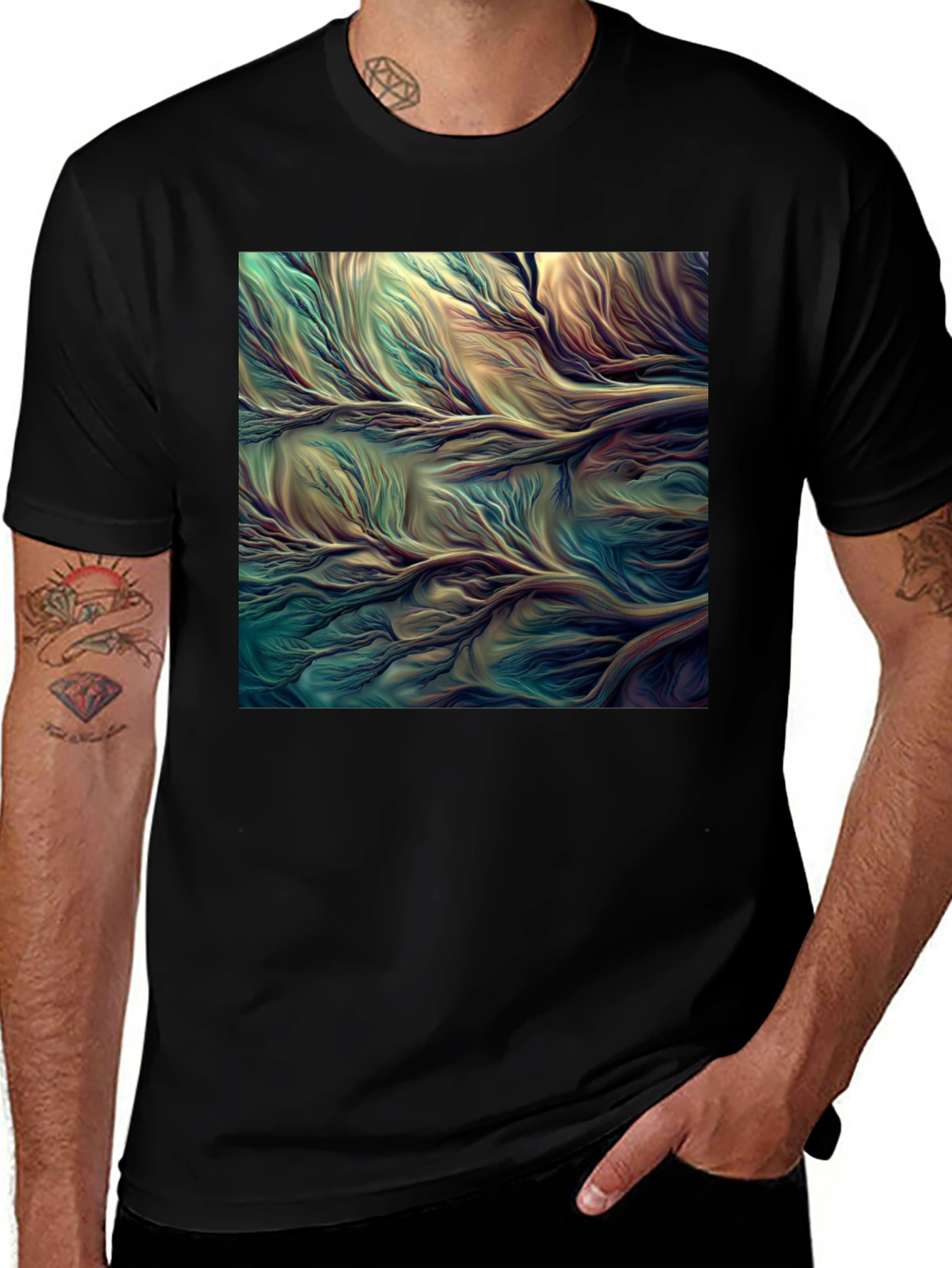Abstract Flowing River T-Shirt