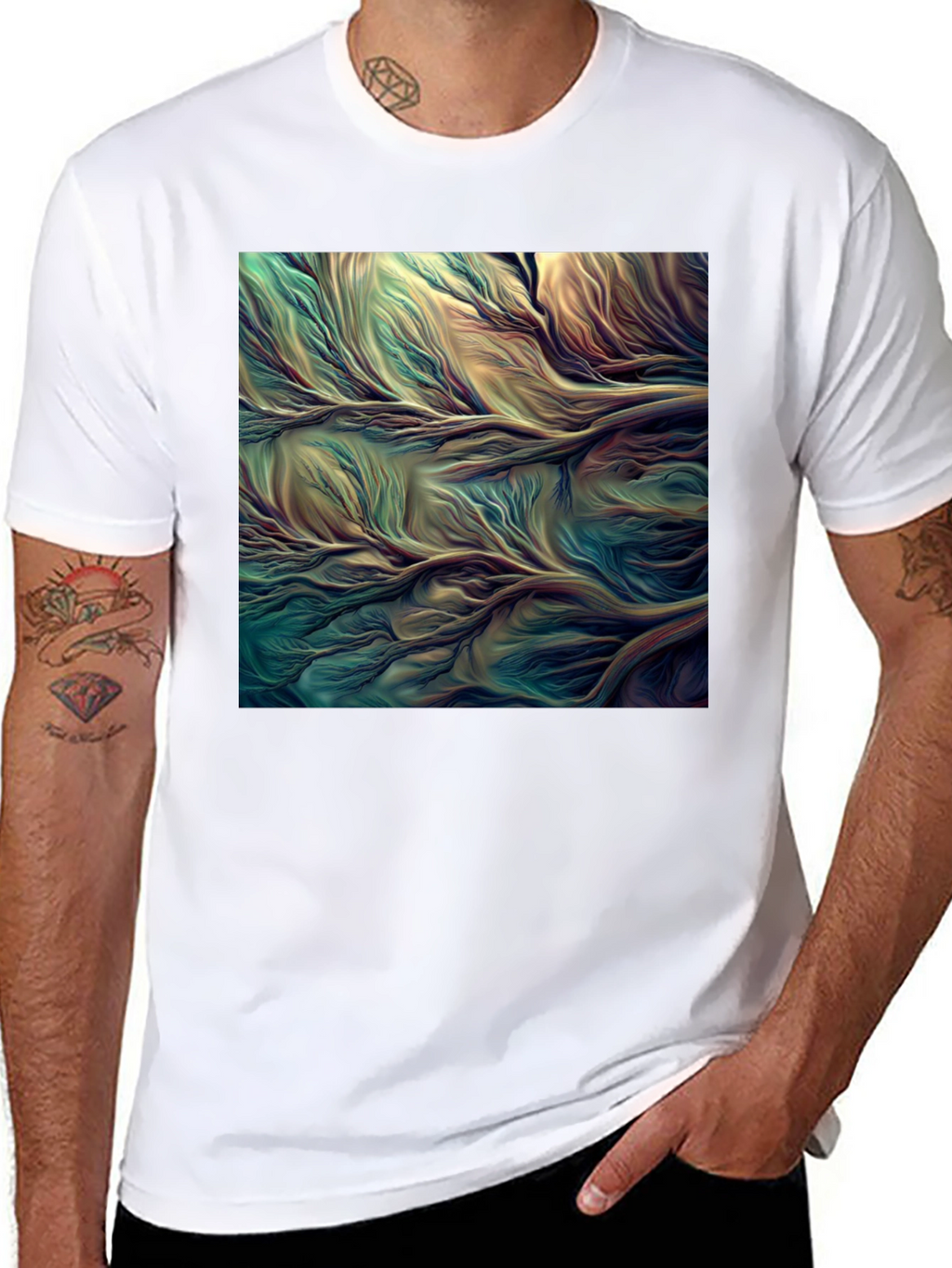 Abstract Flowing River T-Shirt