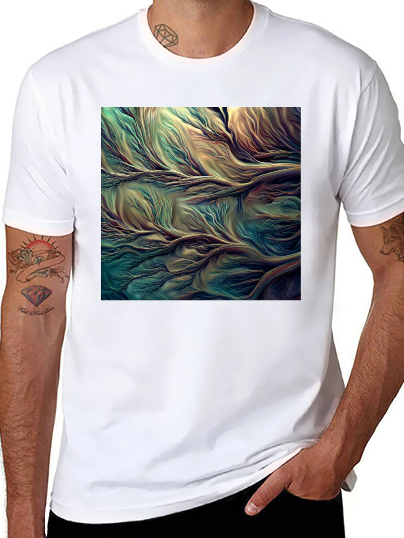 Abstract Flowing River T-Shirt