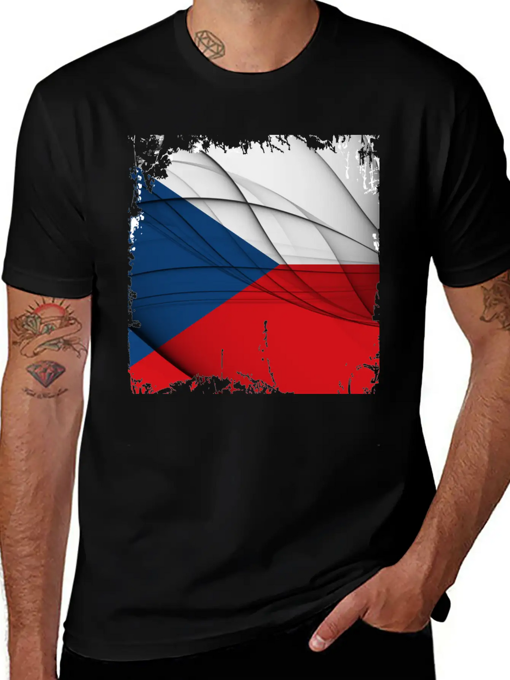 Czech Republic Flag Unisex Short Sleeve Soft Cotton T-Shirt – Casual Everyday Wear